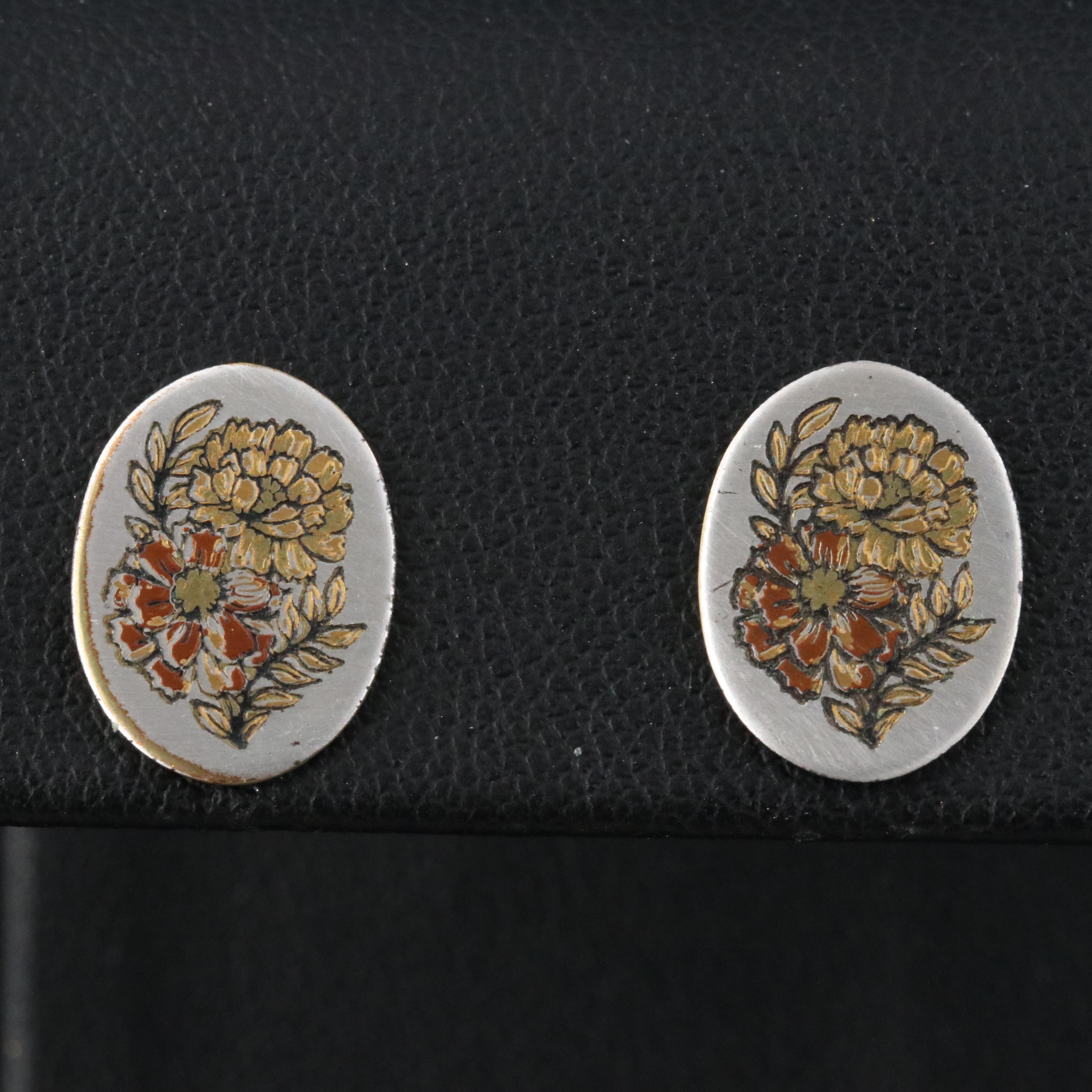 Reed & Barton "October" Floral Stud Earrings
