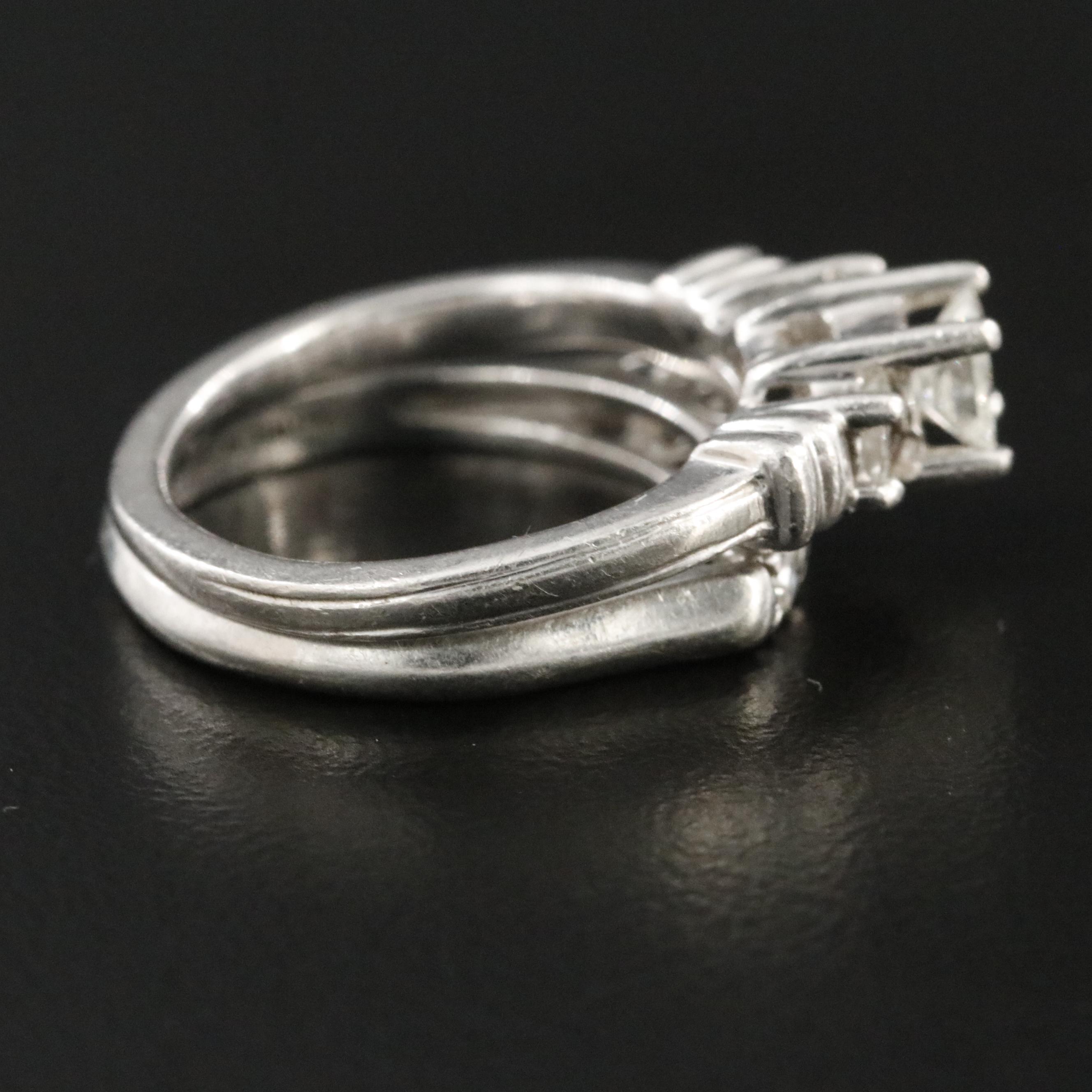 Platnium 0.51 CTW Diamond Ring and Band