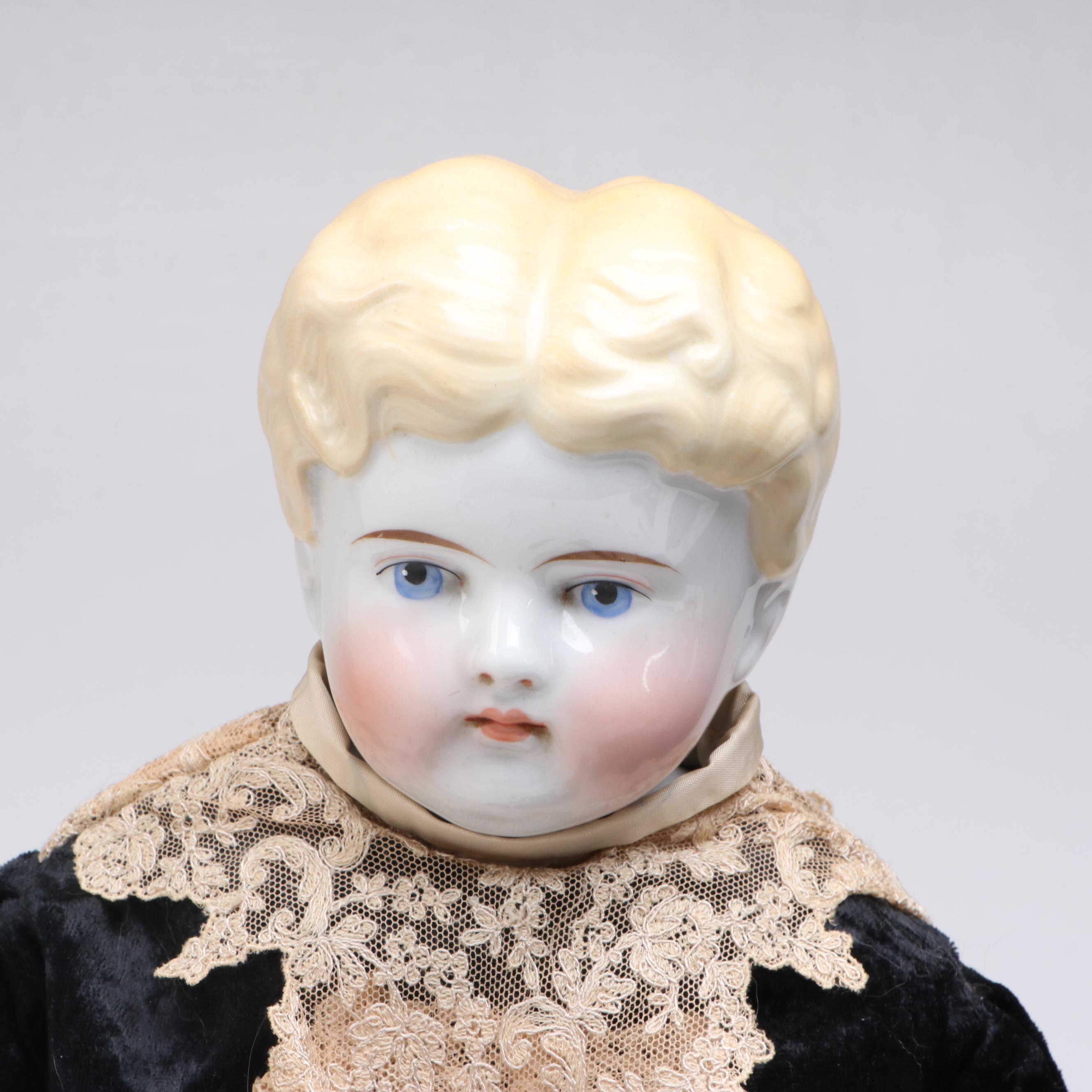 German Style Bisque and Cloth Dolls