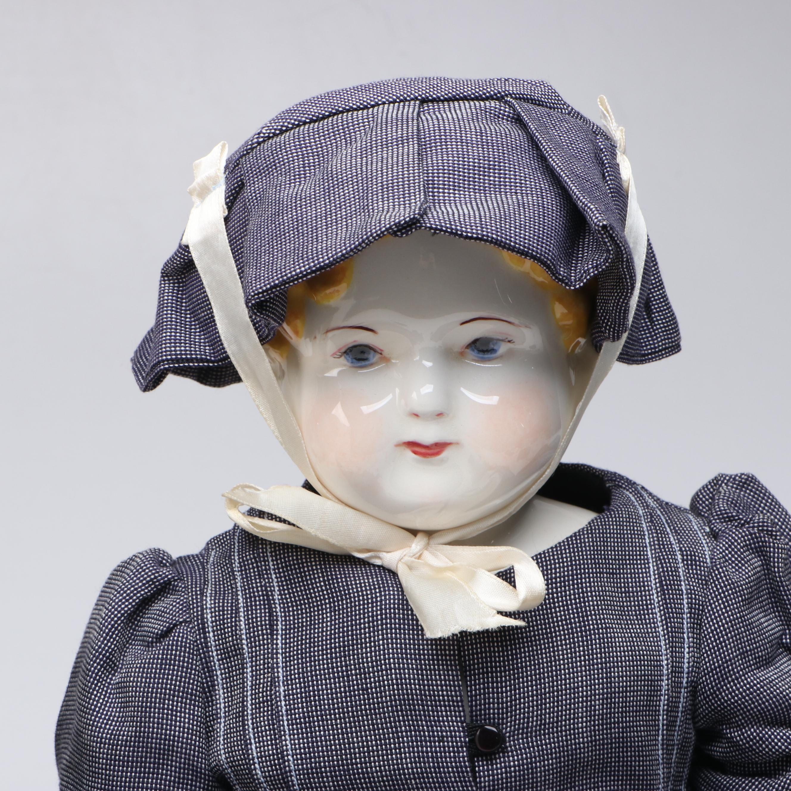 German Style Bisque and Cloth Dolls