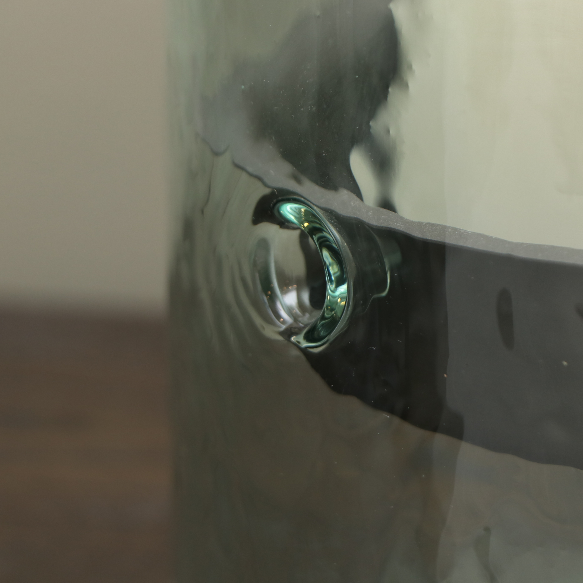 Pair of Contemporary Textured Glass and Metal Hurricanes