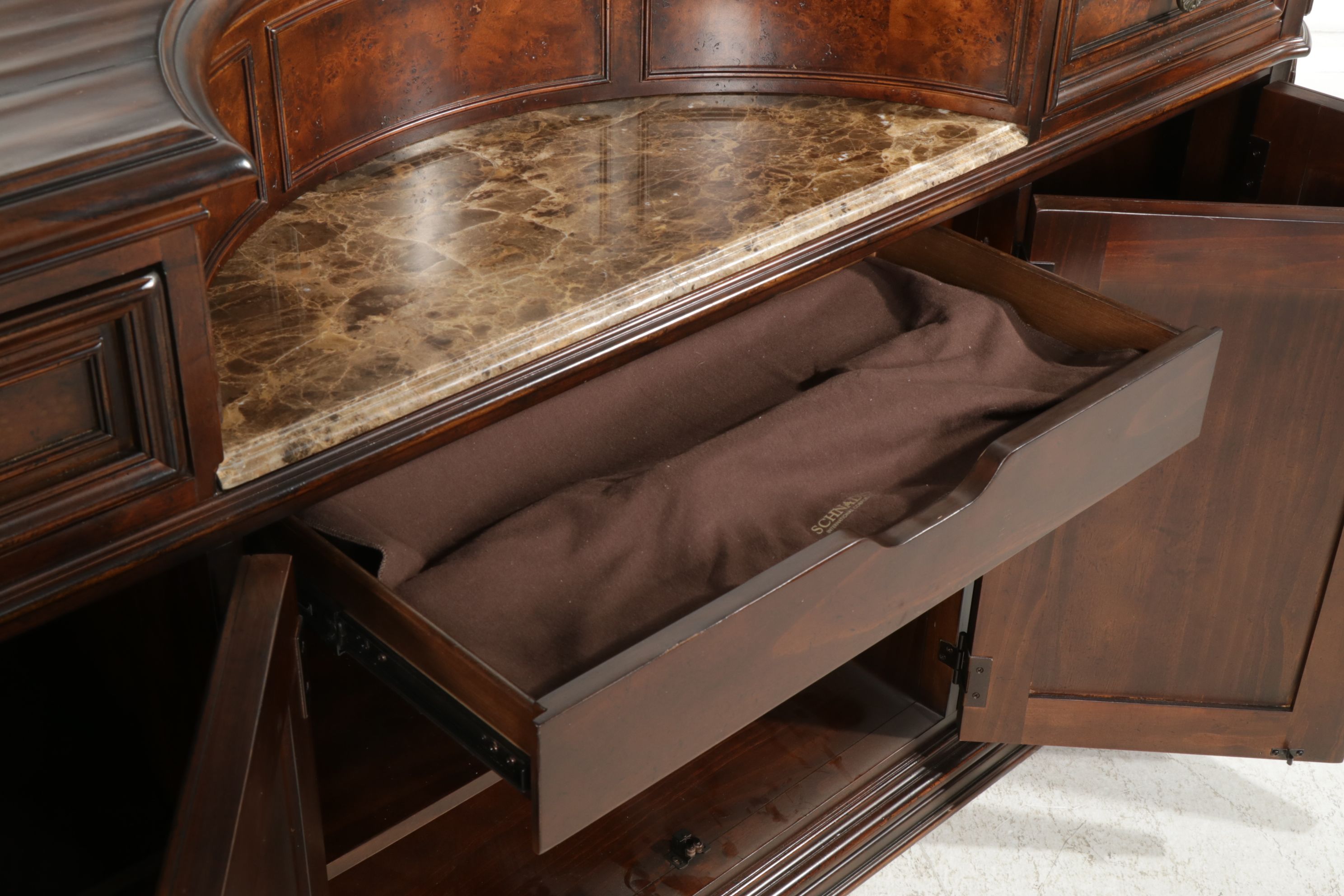 Schnadig Mahogany Sideboard with Marble Insert, 21st Century