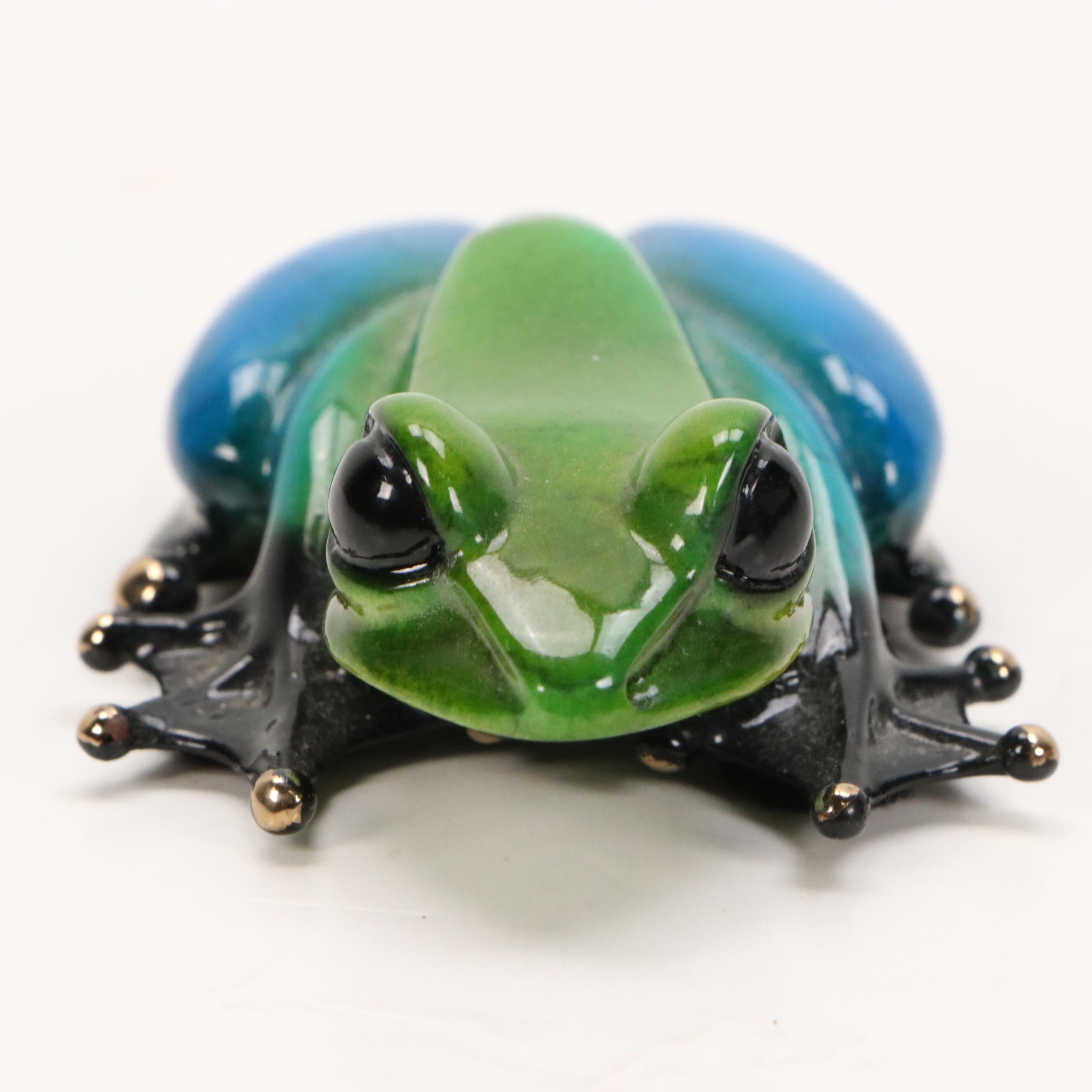 Tim Cotterill Cast Bronze Frogs "Zen" and "Flipper," 2000s