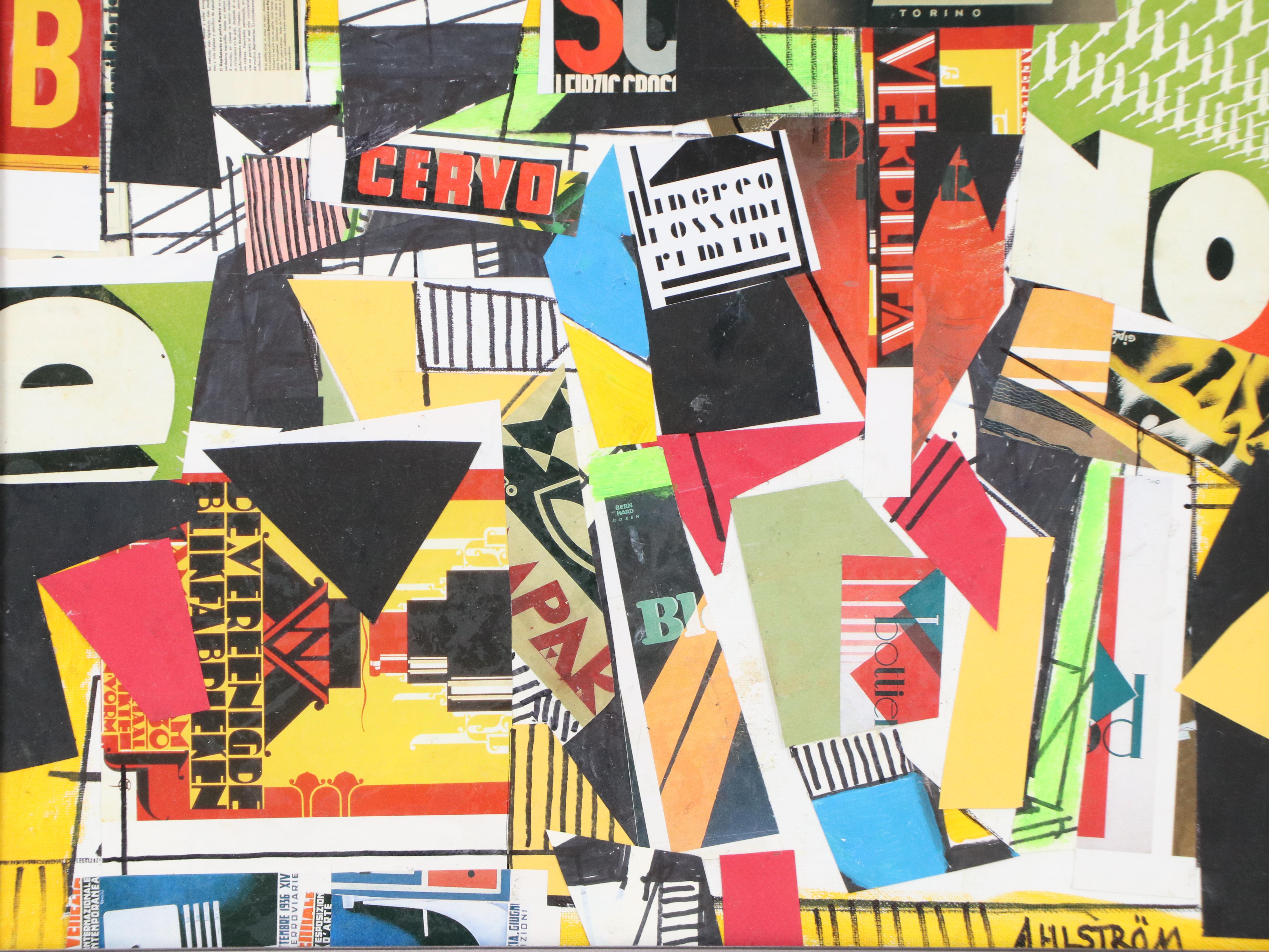 Ronald Ahlström Modern Mixed Media Collage, Late 20th/ 21st Century