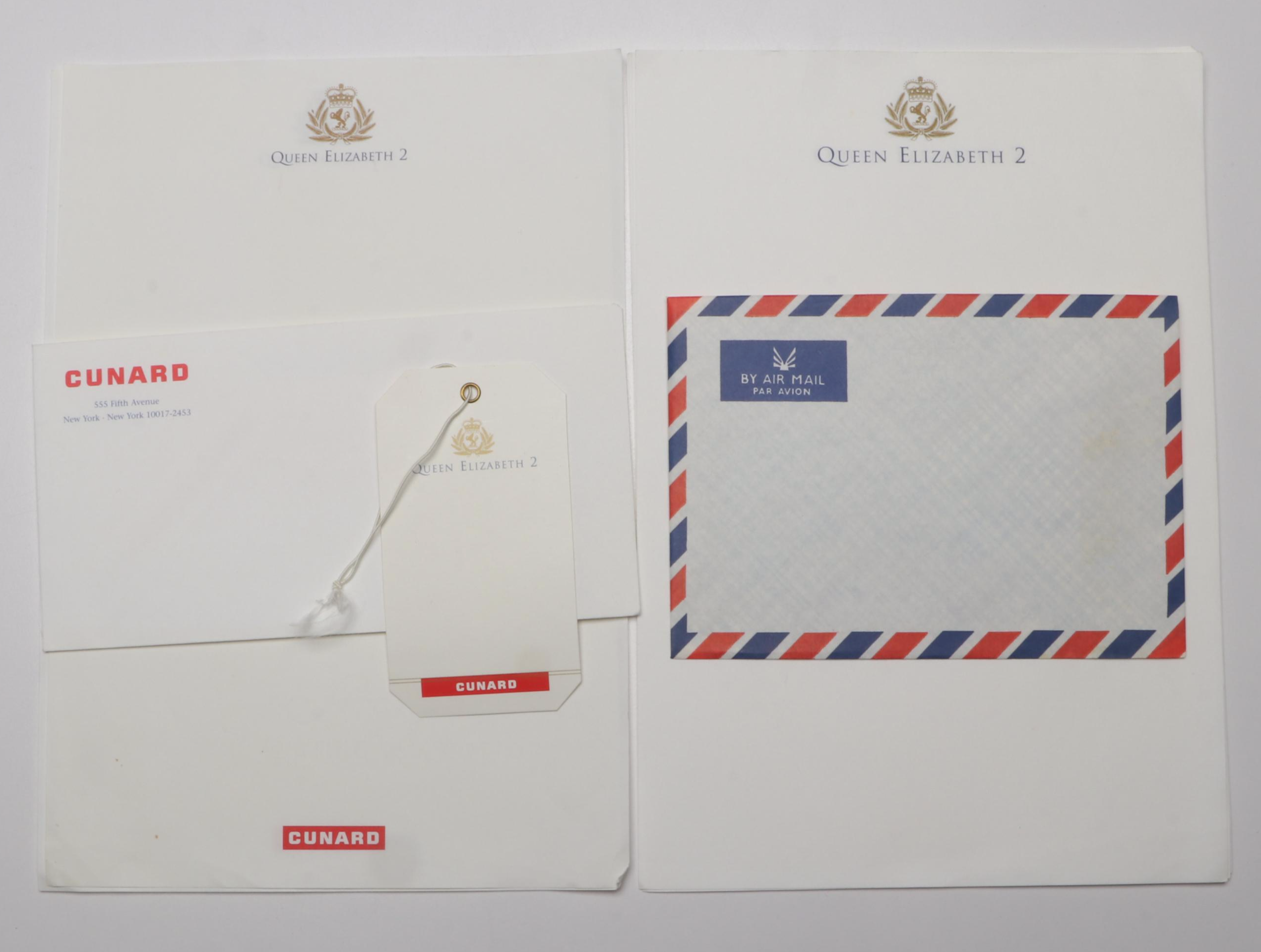 Queen Elizabeth 2 World Cruise Stationery and Naval Peaked Cap