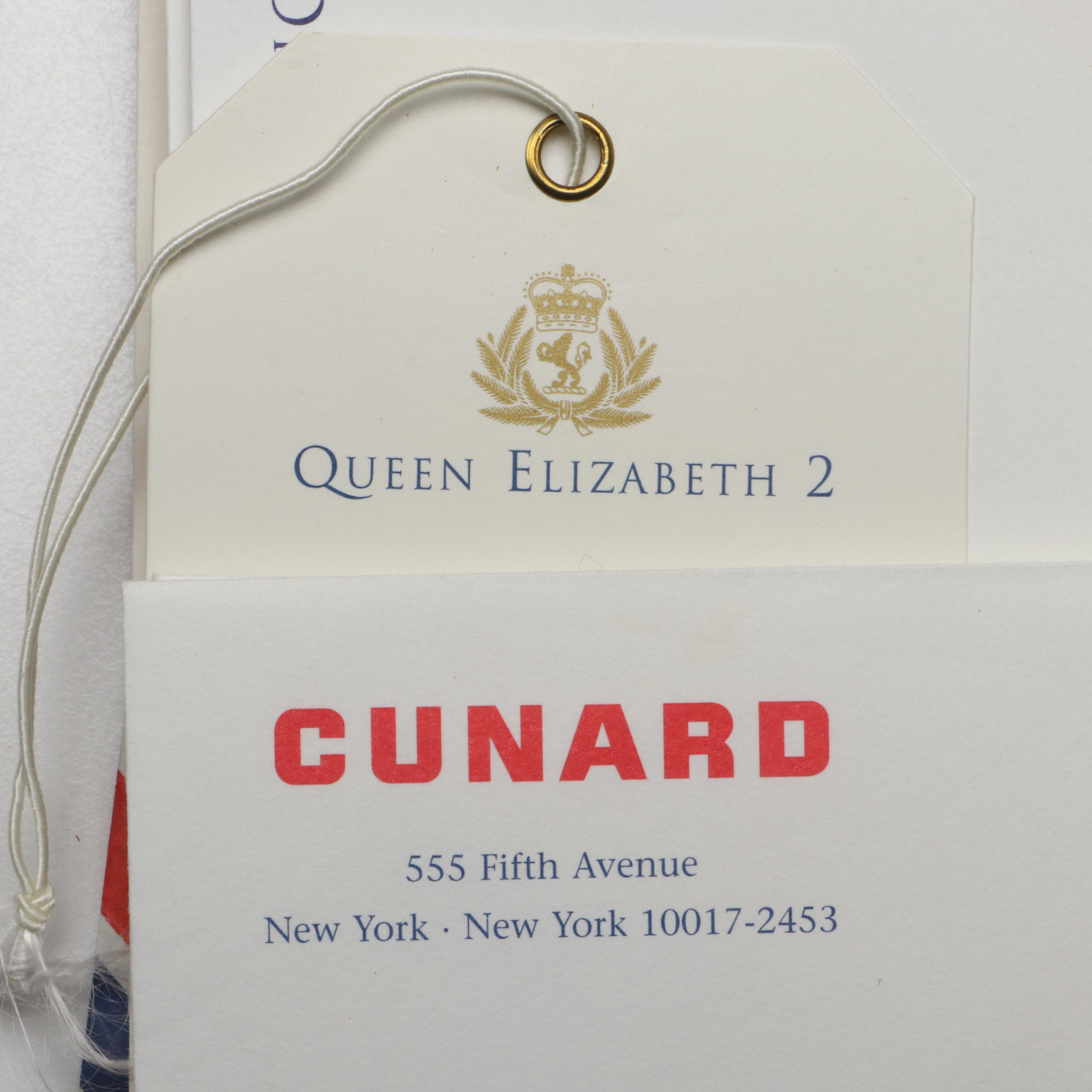 Queen Elizabeth 2 World Cruise Stationery and Naval Peaked Cap