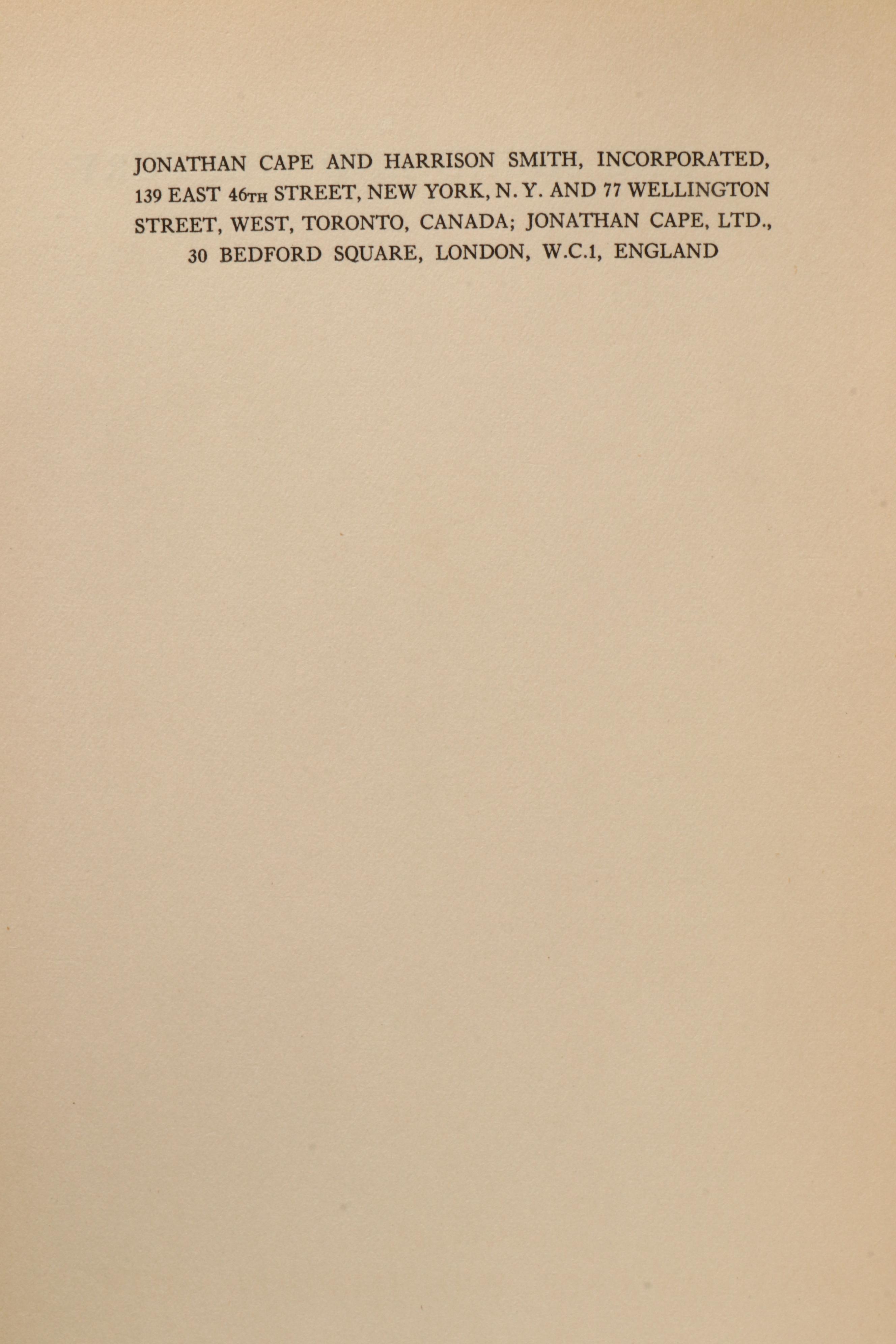 First Edition "The Sound and the Fury" by William Faulkner, 1929