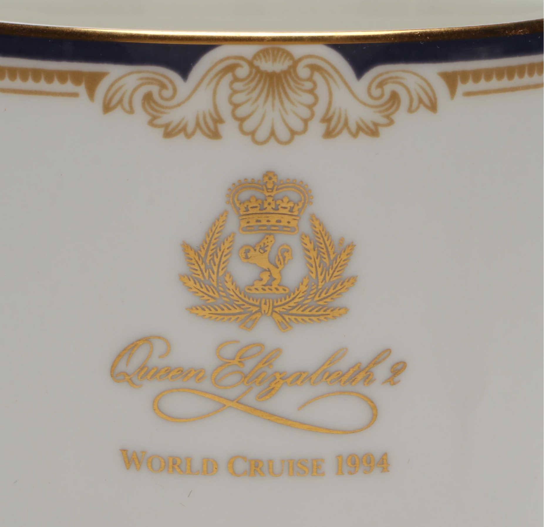 Wedgwood "Cavendish" Bone China Queen Elizabeth 2 World Cruise Mugs and Plate