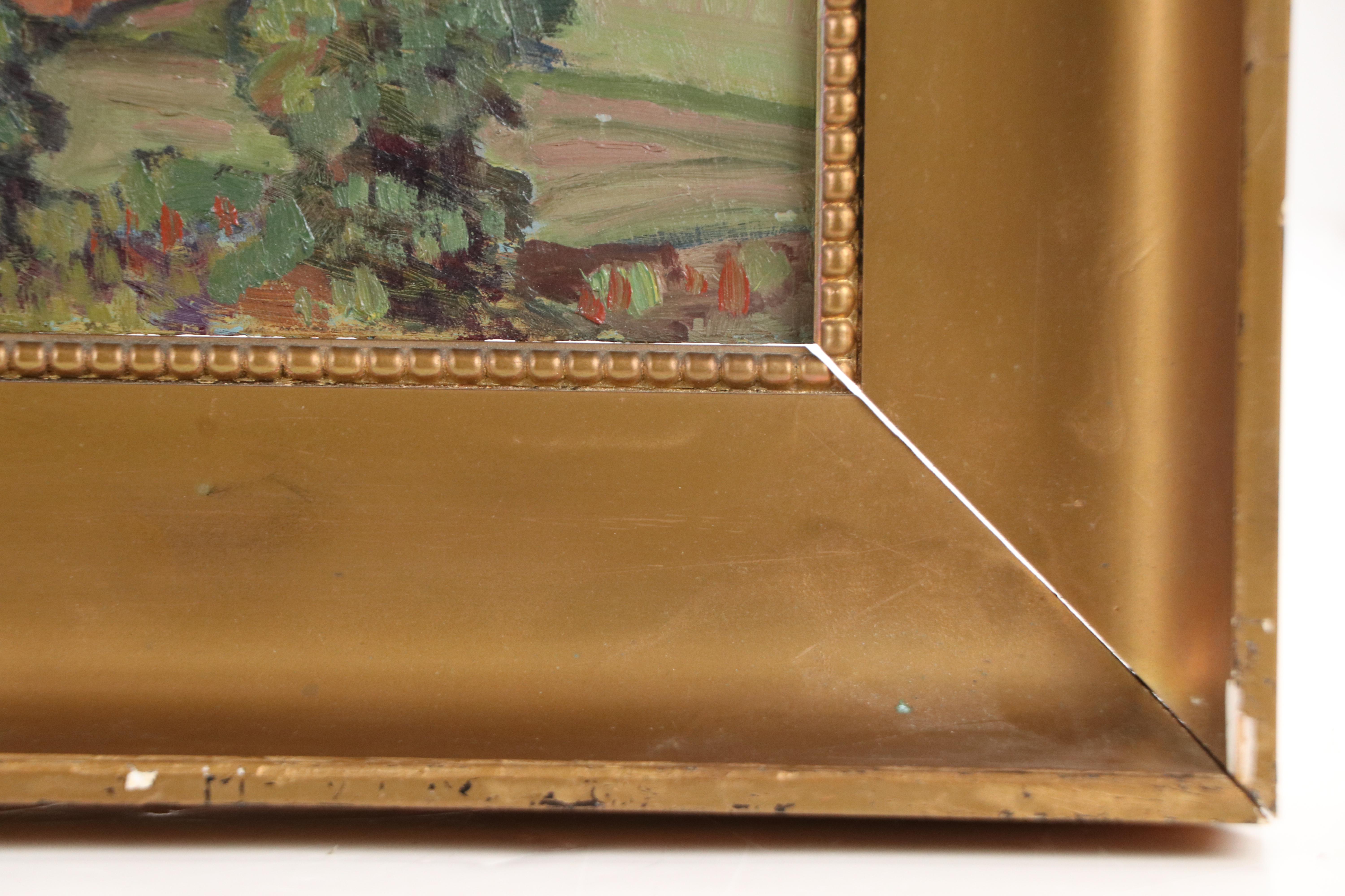 Helge Kemner Coastal Village Landscape Oil Painting