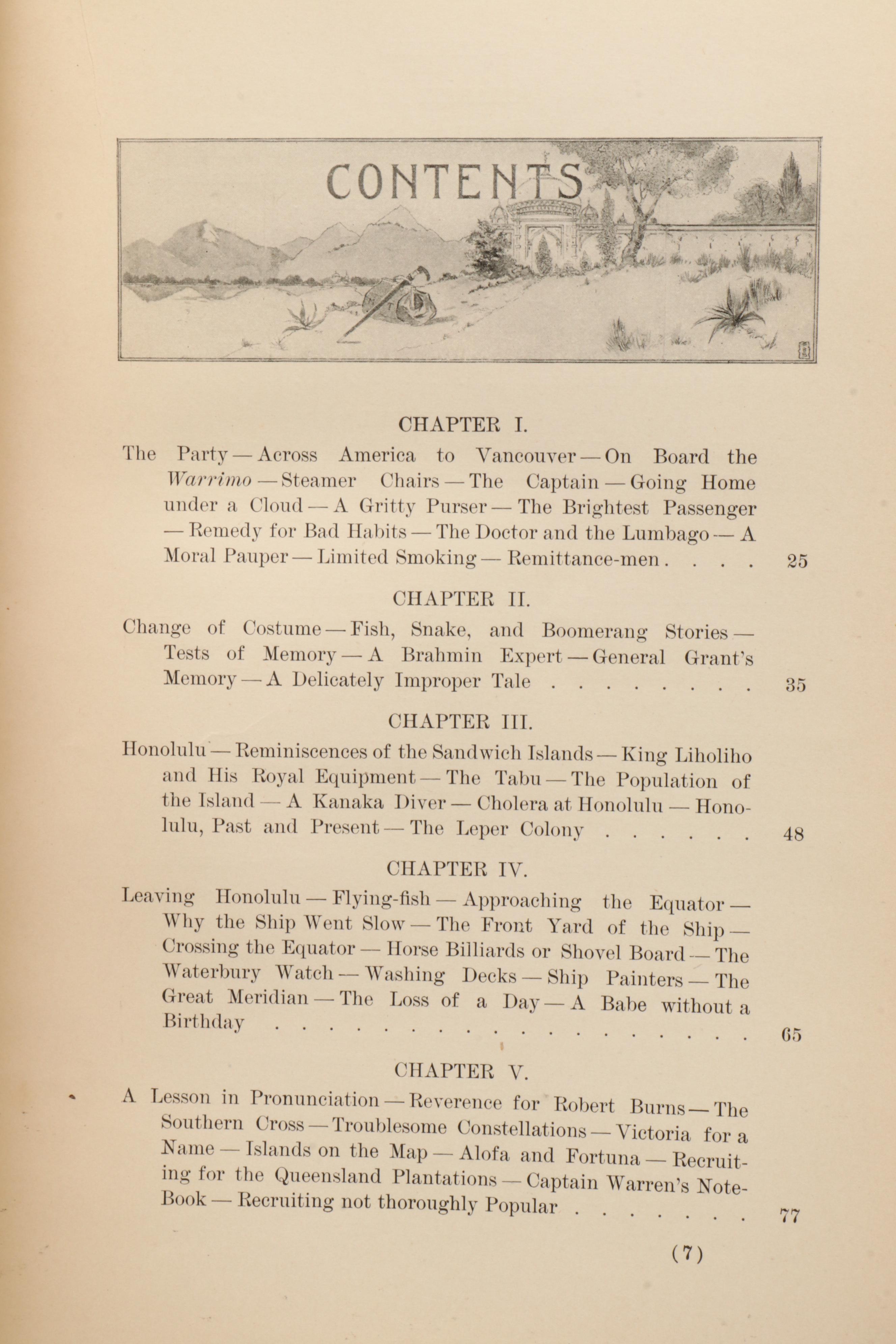 First Edition "Following the Equator: A Journey Around the World" by Mark Twain