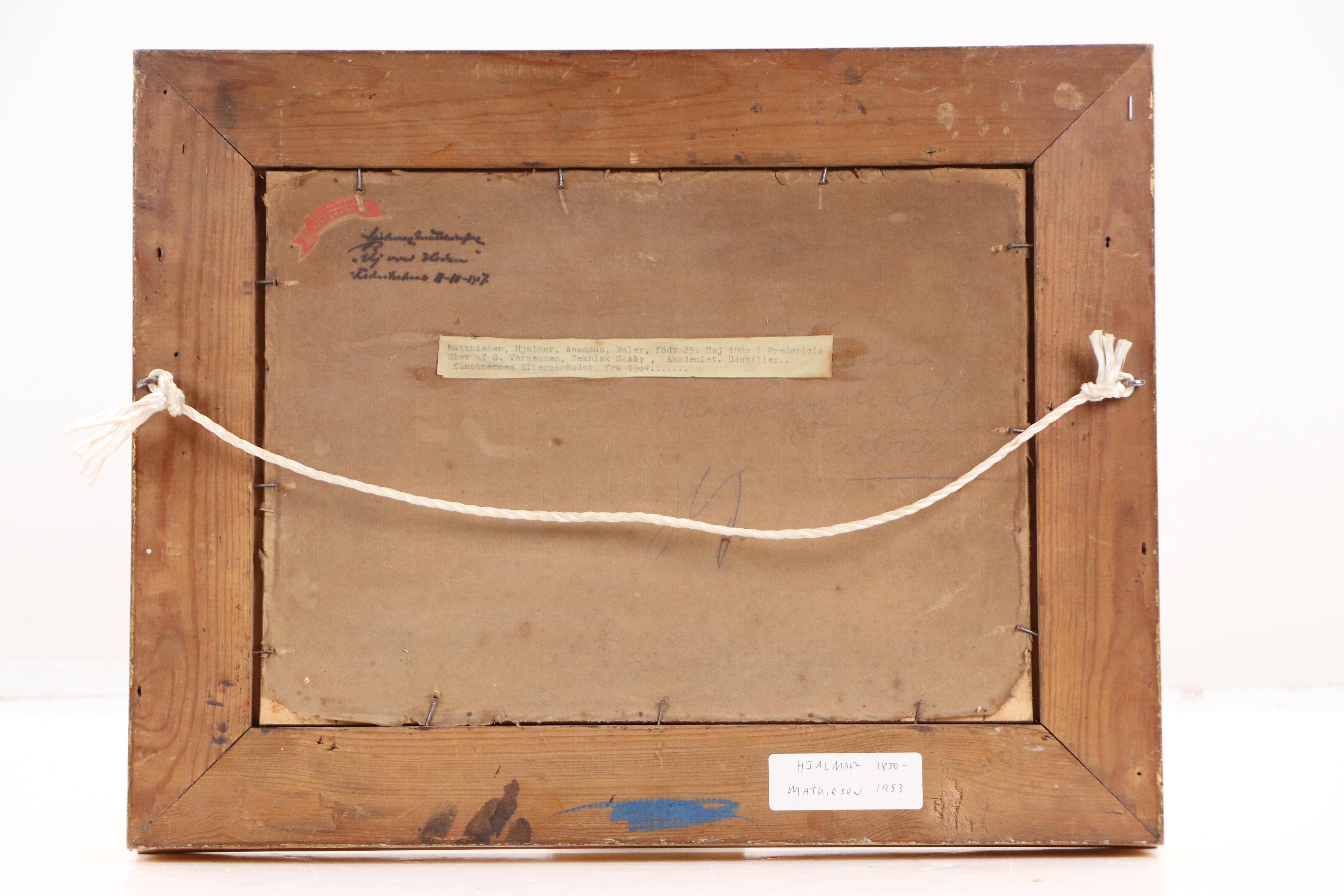 Hjalmar Matthieson Danish Landscape Oil Painting, 1907