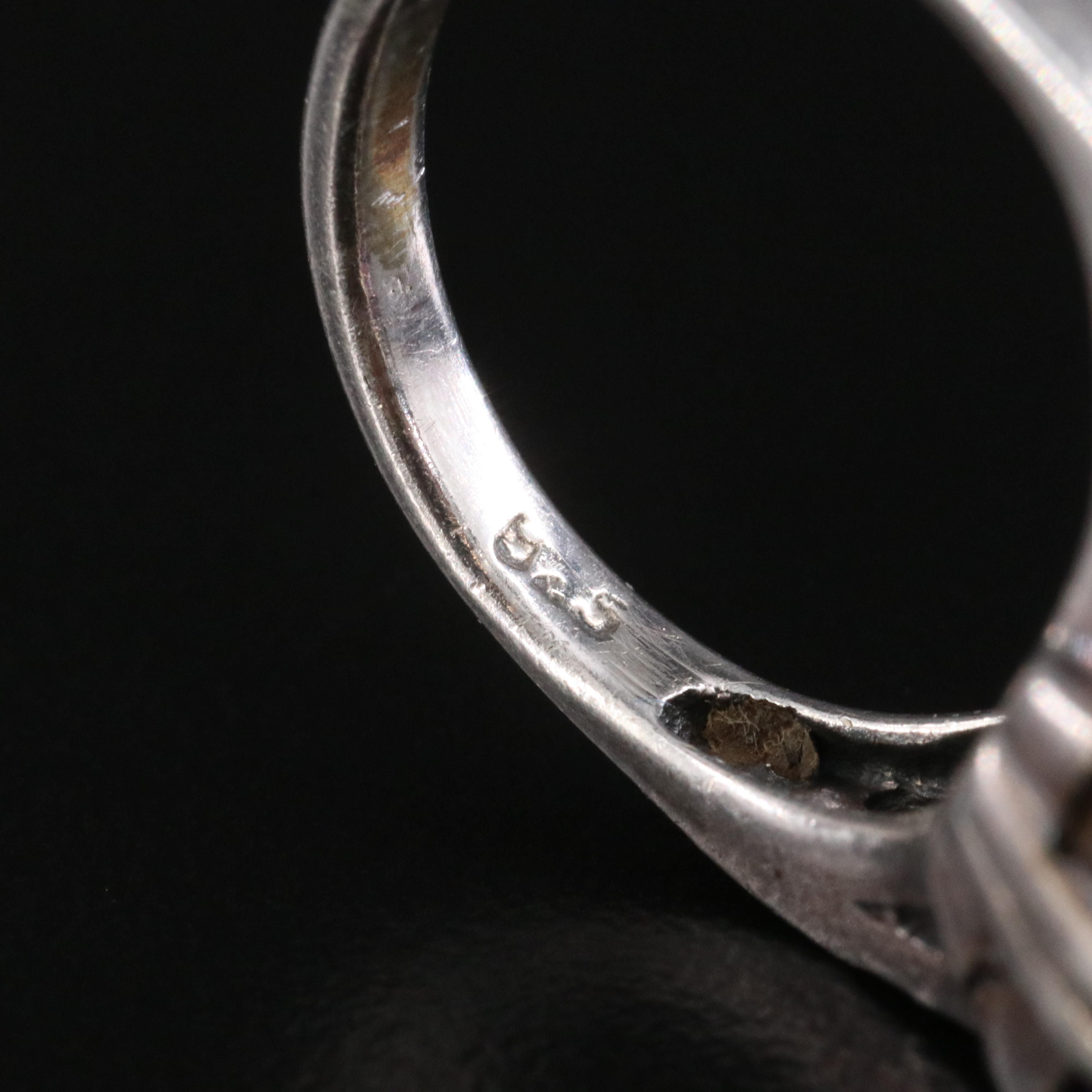 Vintage Sterling Glass and Marcasite Ring