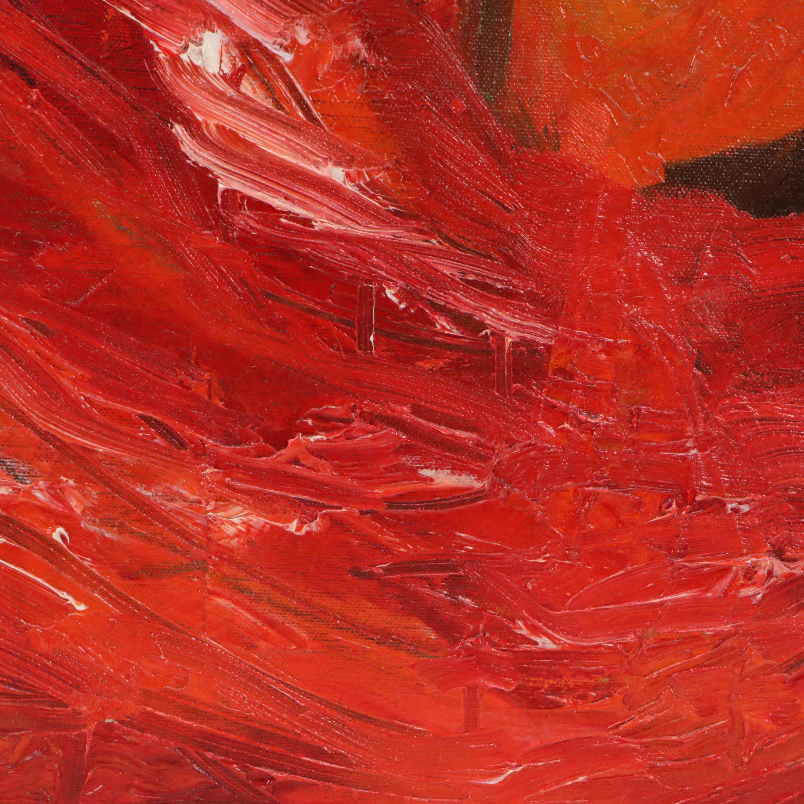 Herbert Barnett Oil Portrait of Woman in Headwrap, Mid-20th Century