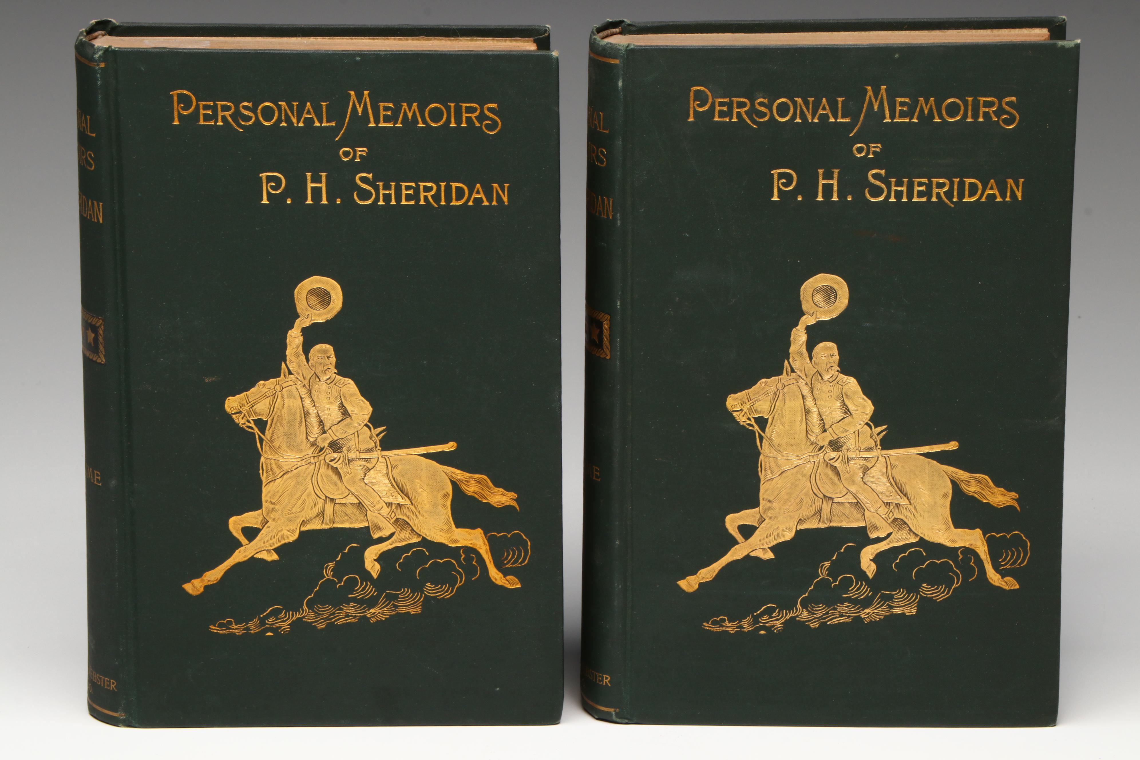 First Edition "Personal Memoirs of P. H. Sheridan" Two-Volume Set, 1888