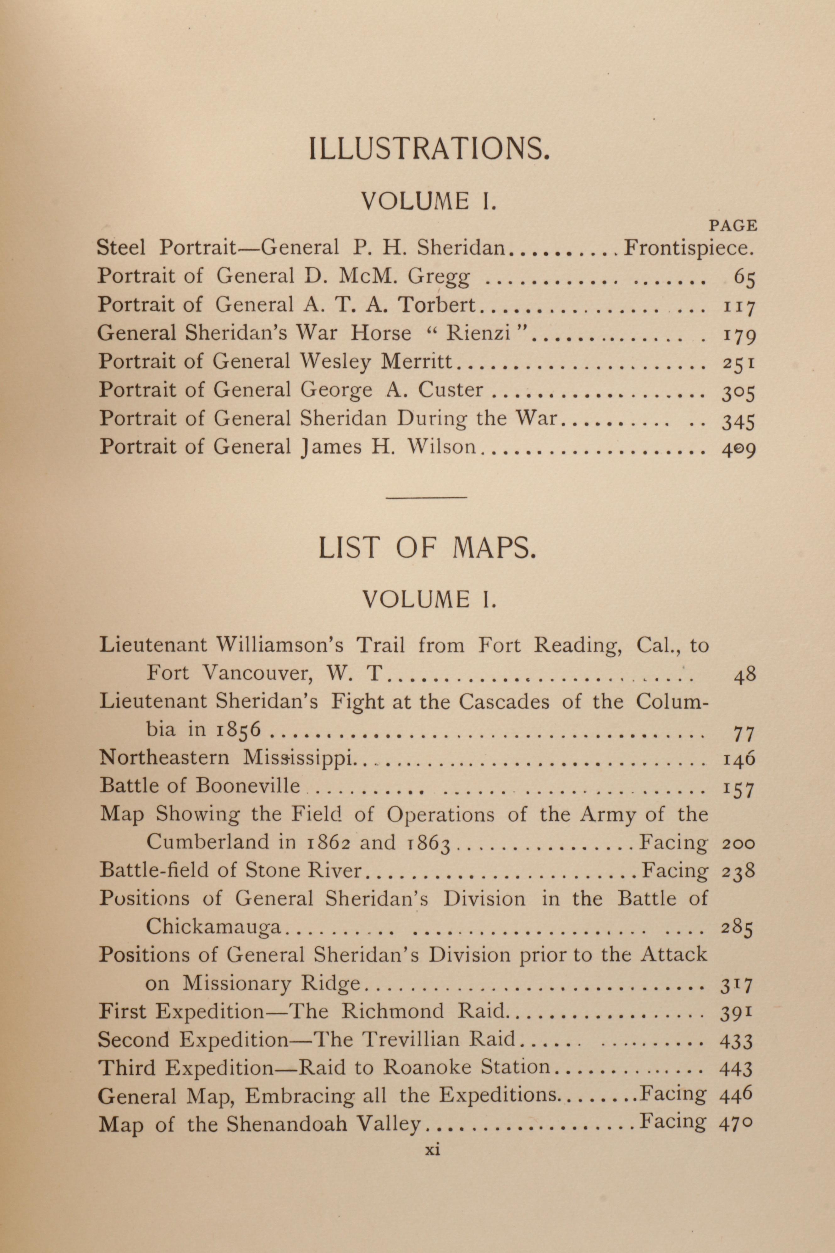 First Edition "Personal Memoirs of P. H. Sheridan" Two-Volume Set, 1888