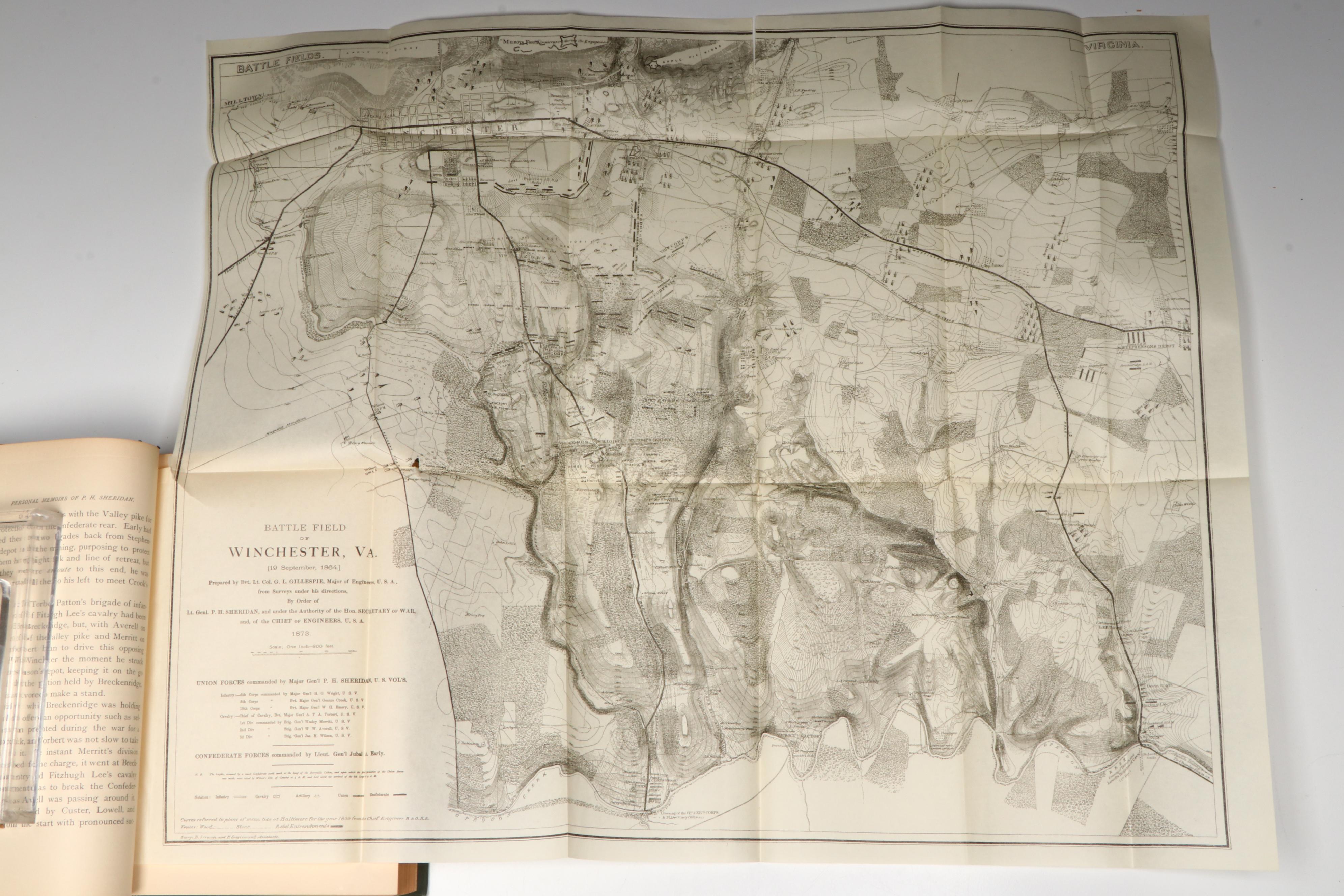 First Edition "Personal Memoirs of P. H. Sheridan" Two-Volume Set, 1888