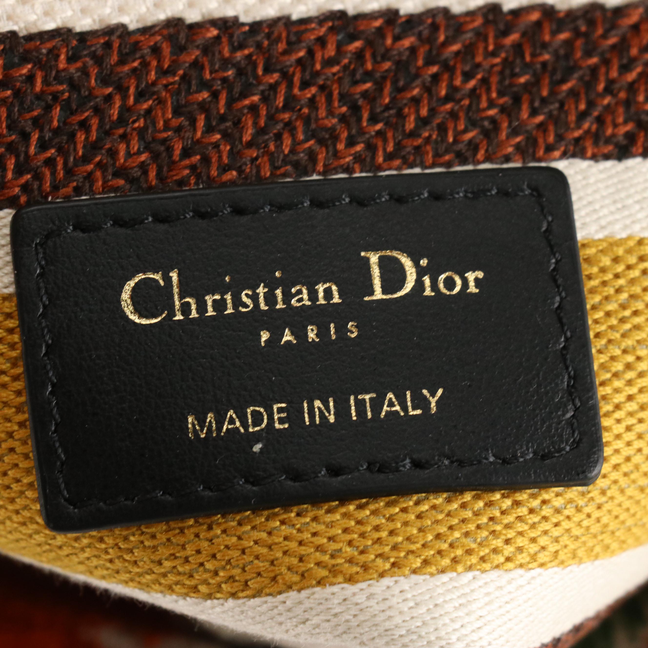 Christian Dior Lady D-Lite Two-Way Bag in Multicolor Embroidered Canvas