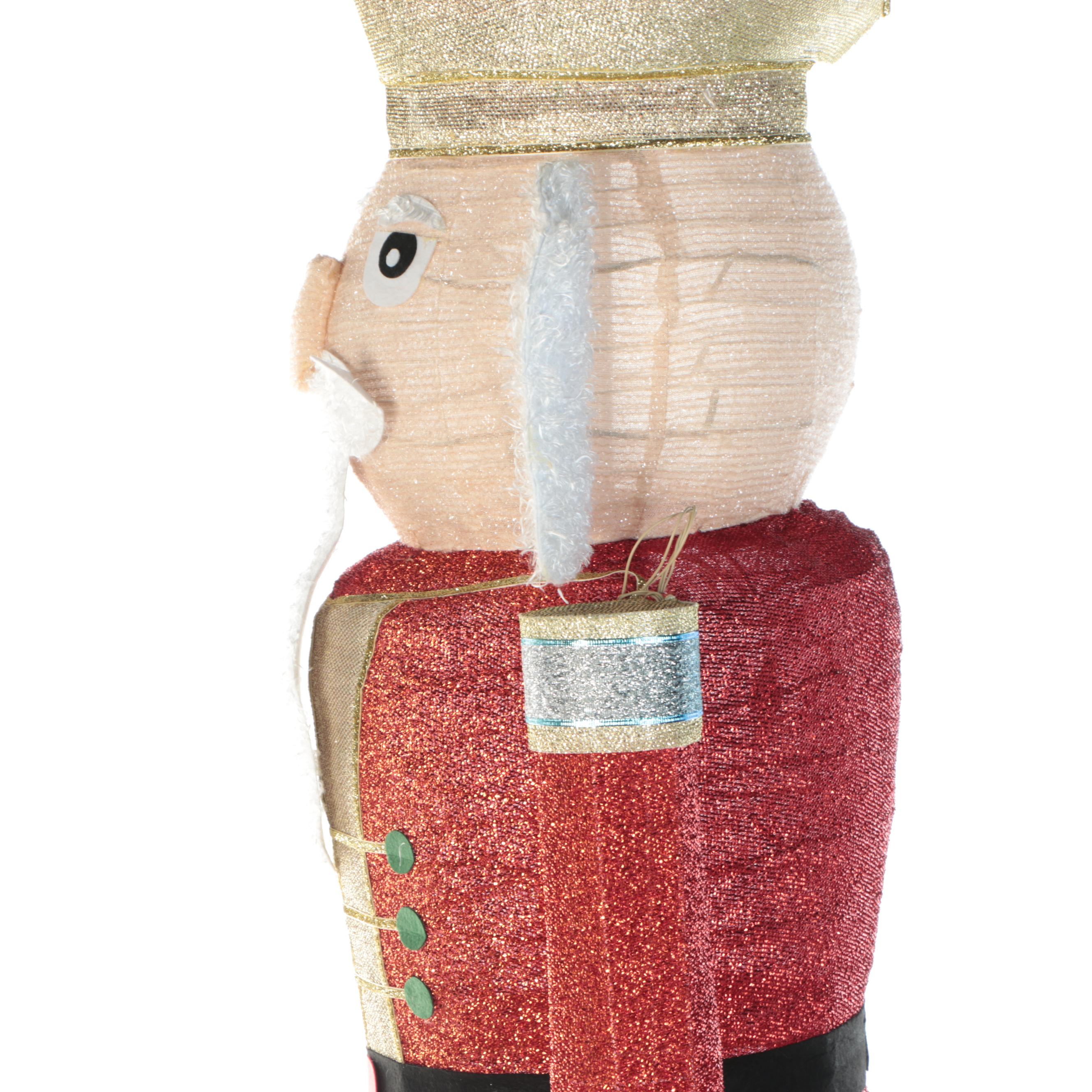 98" Christmas Nutcracker King LED Illuminated Mesh Floor Figure