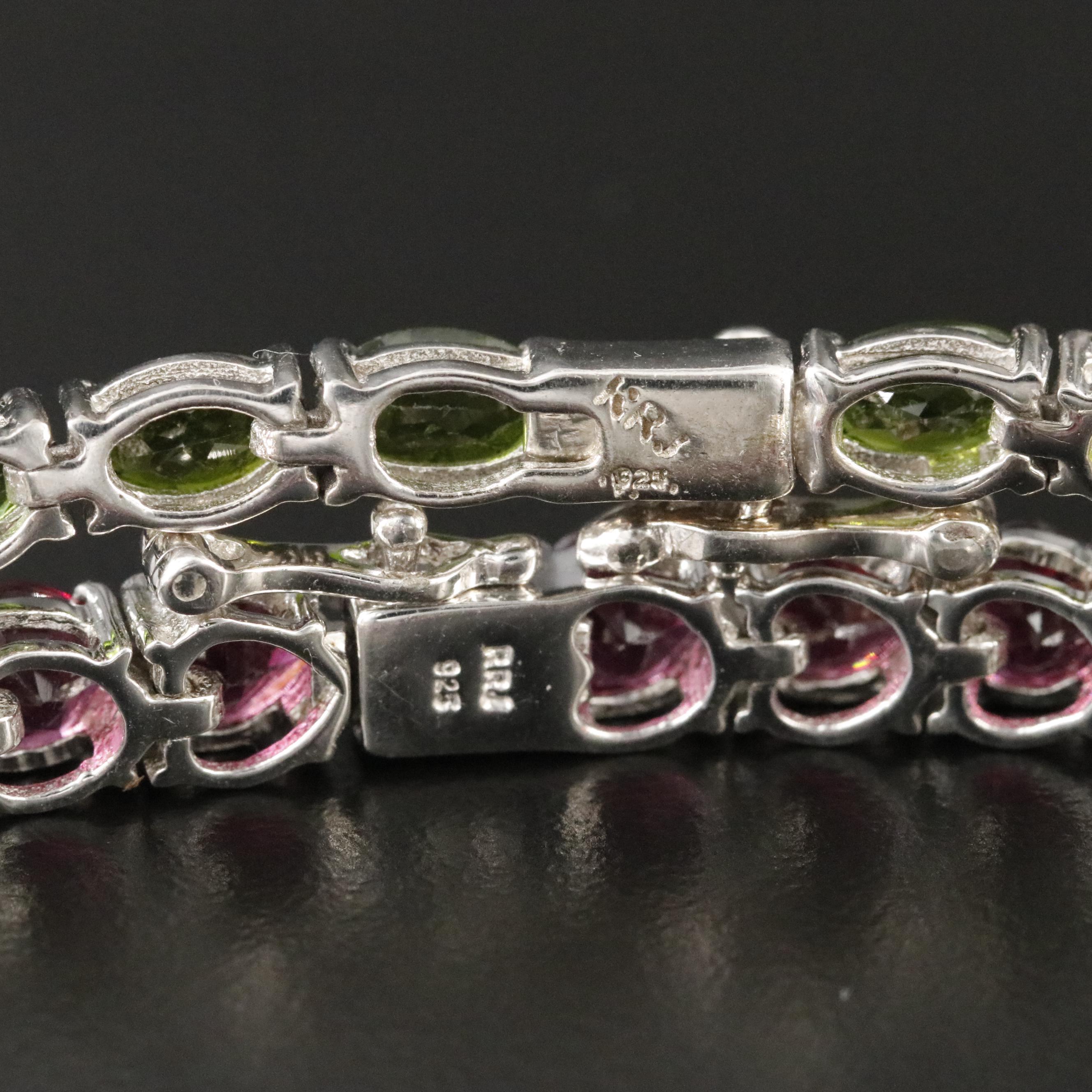 Sterling Garnet and Tourmaline Bracelets
