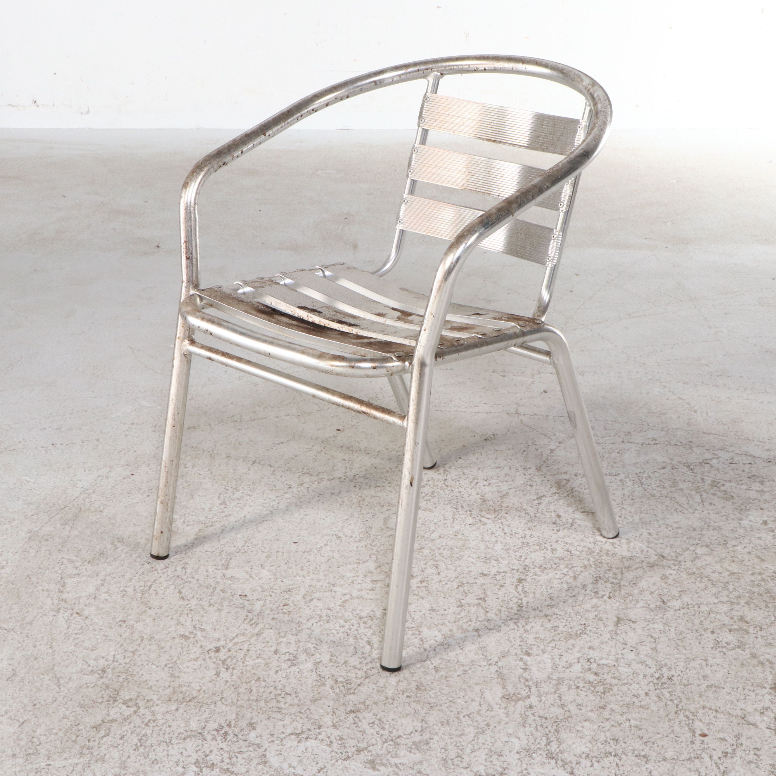 Four Stacking Aluminum Patio Dining Chairs