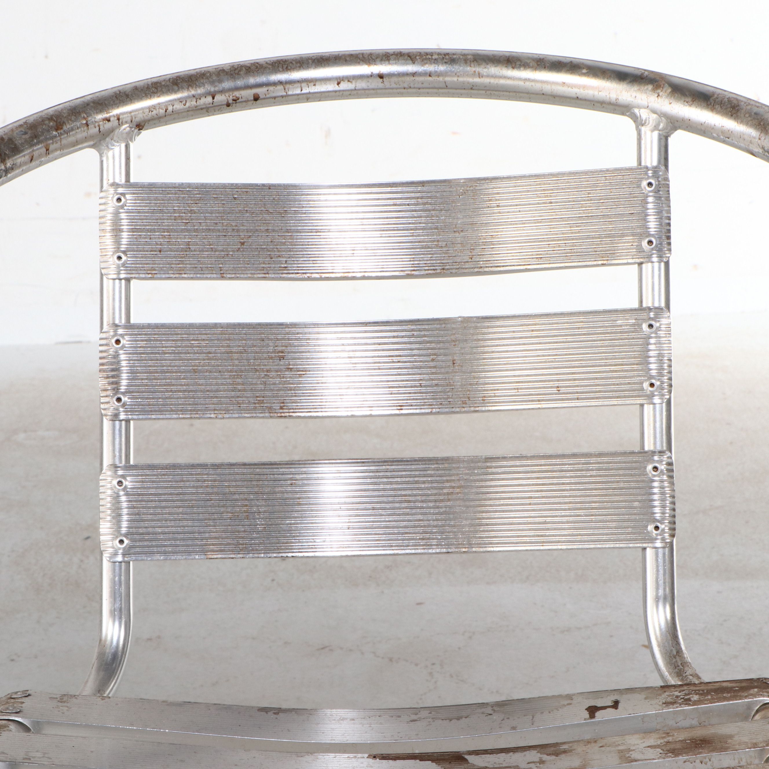 Four Stacking Aluminum Patio Dining Chairs