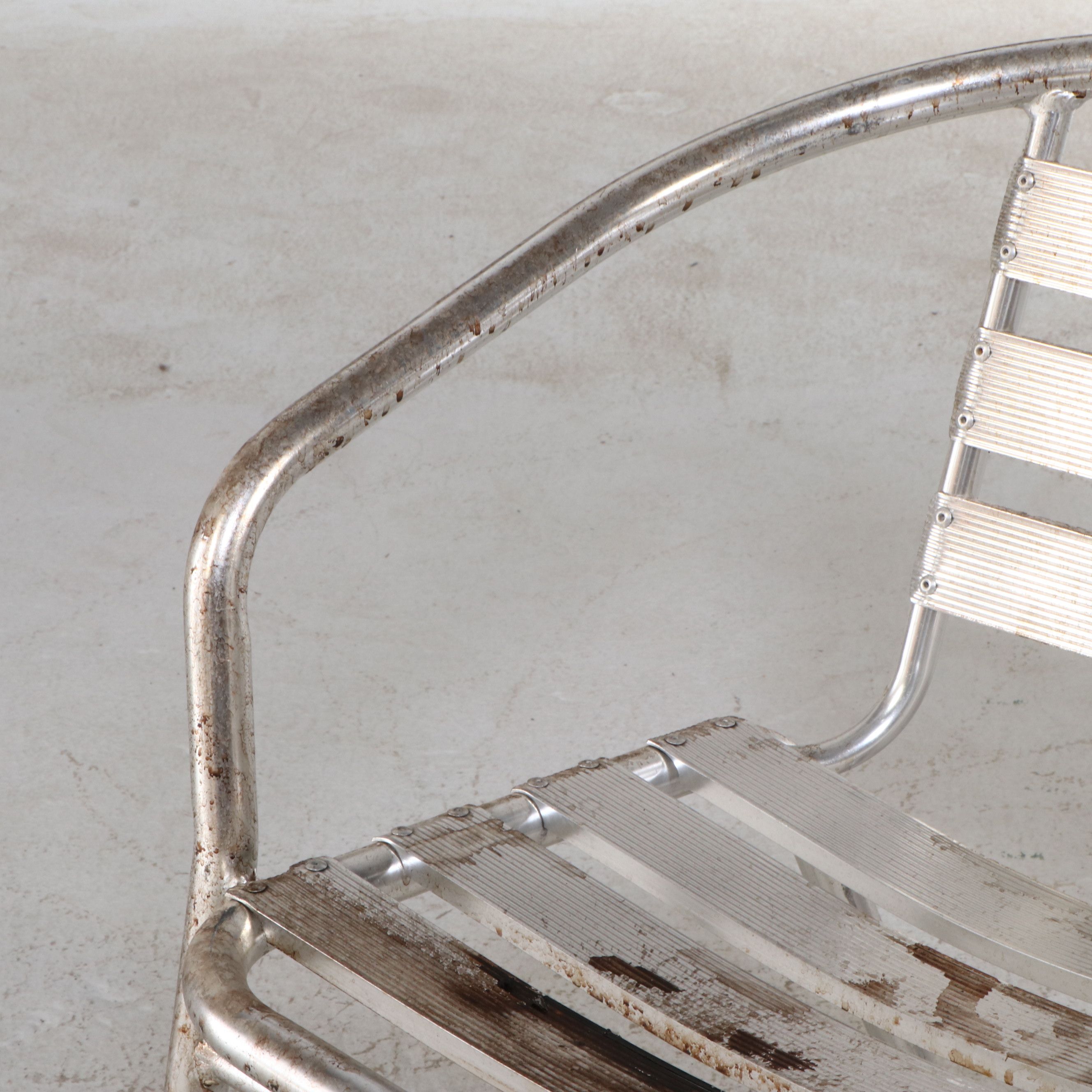 Four Stacking Aluminum Patio Dining Chairs