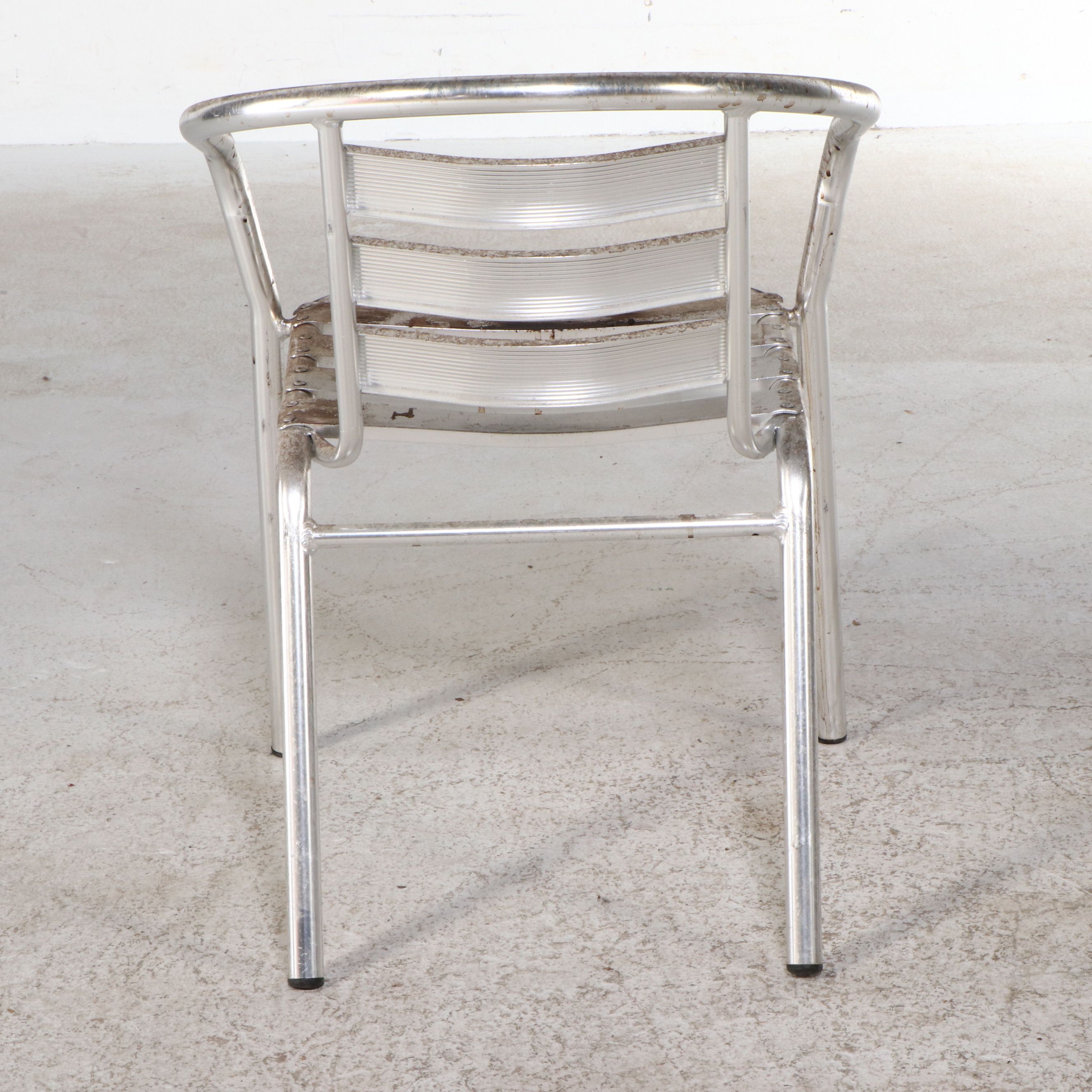 Four Stacking Aluminum Patio Dining Chairs
