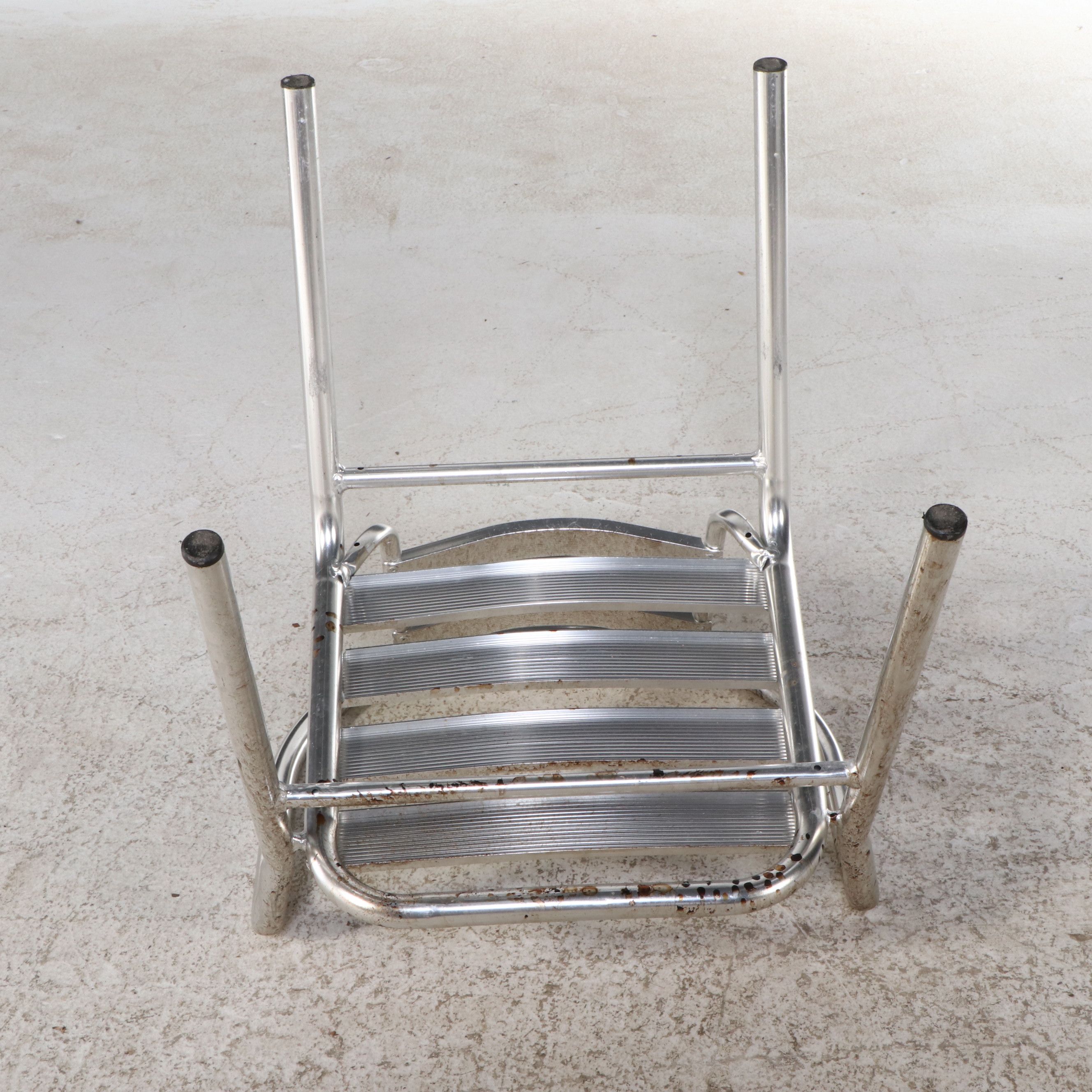 Four Stacking Aluminum Patio Dining Chairs