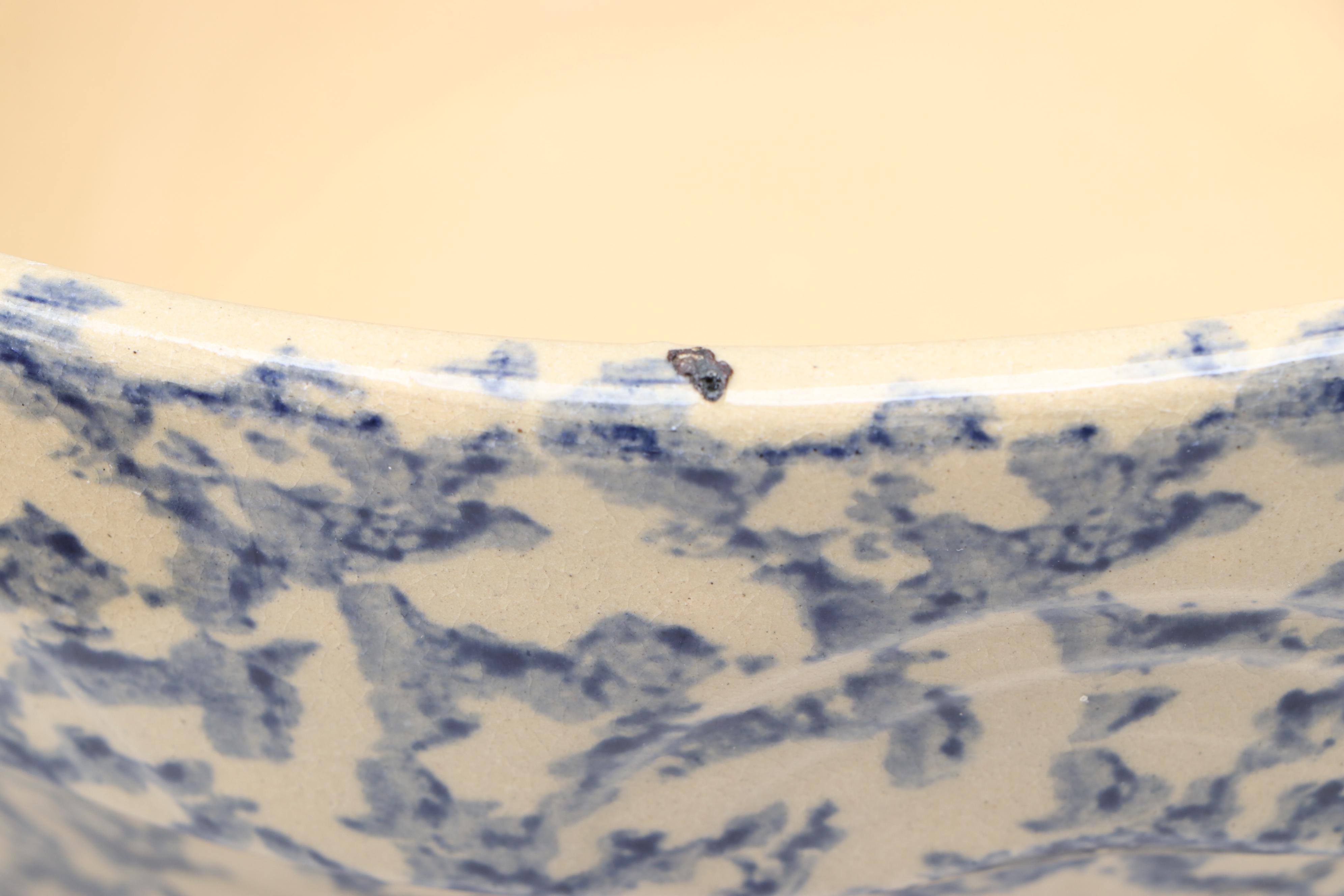 Robinson Ransbottom Spongeware Blue Mixing Bowls