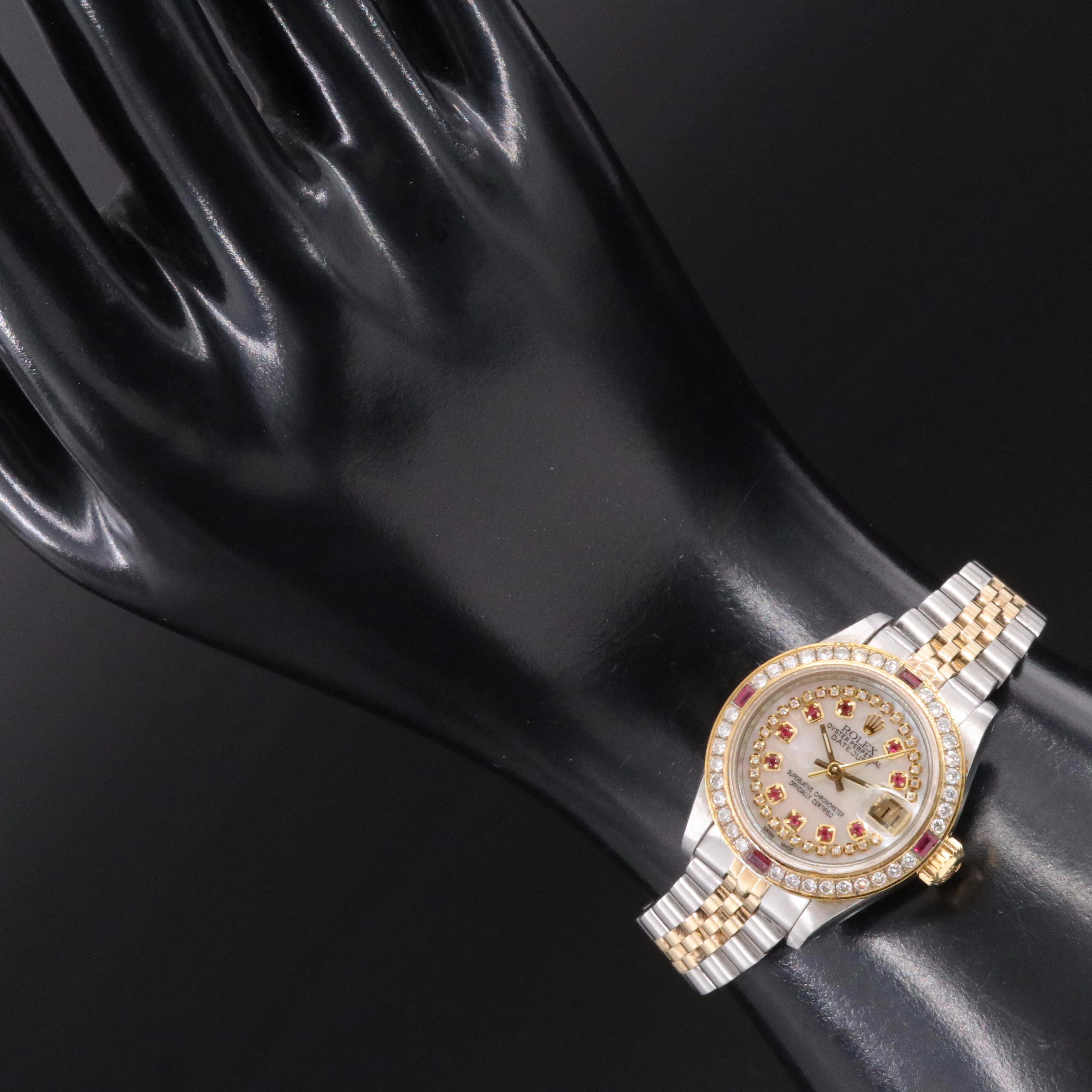Rolex Datejust 69173 Custom Diamond Watch c.1987