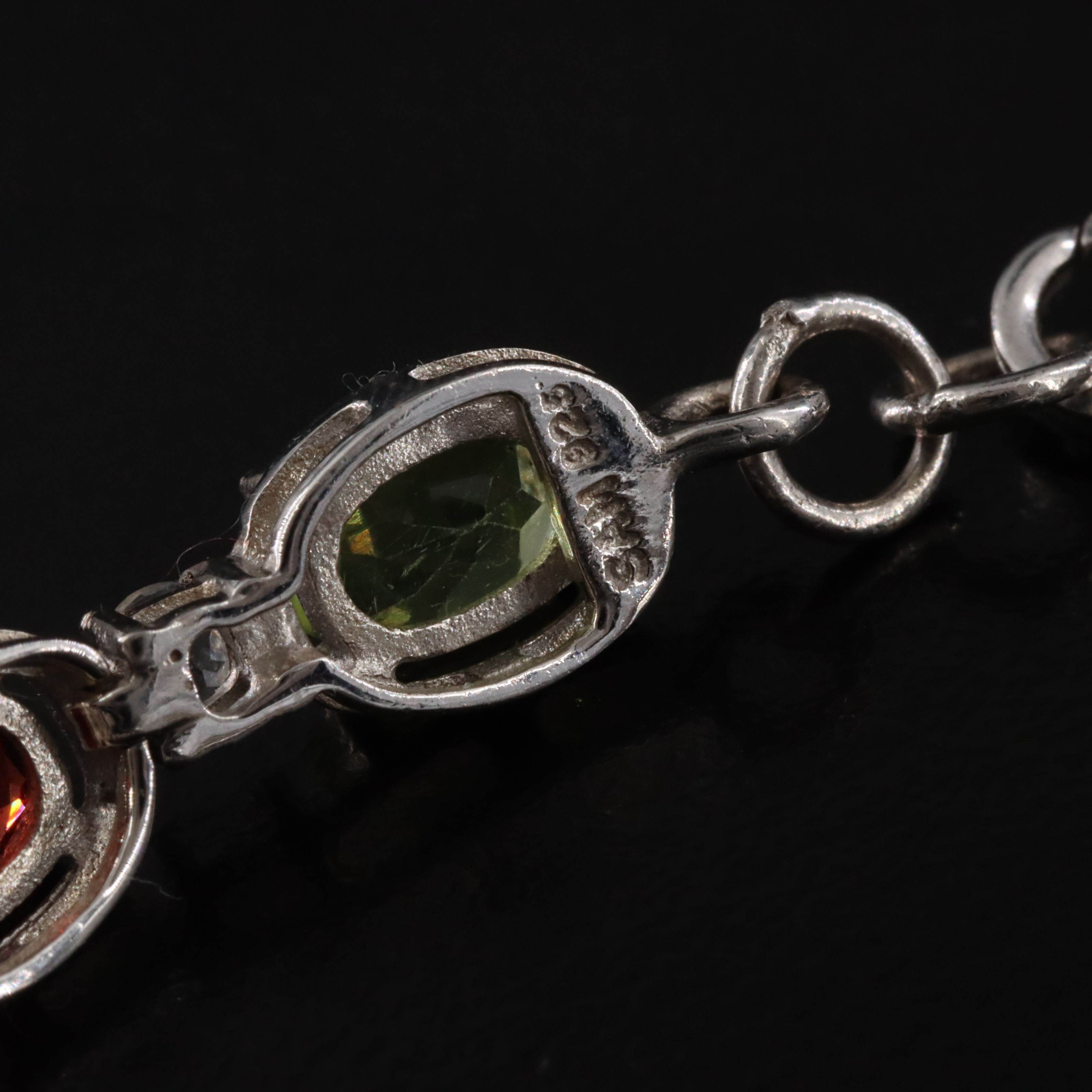 Sterling Gemstone Line Bracelet