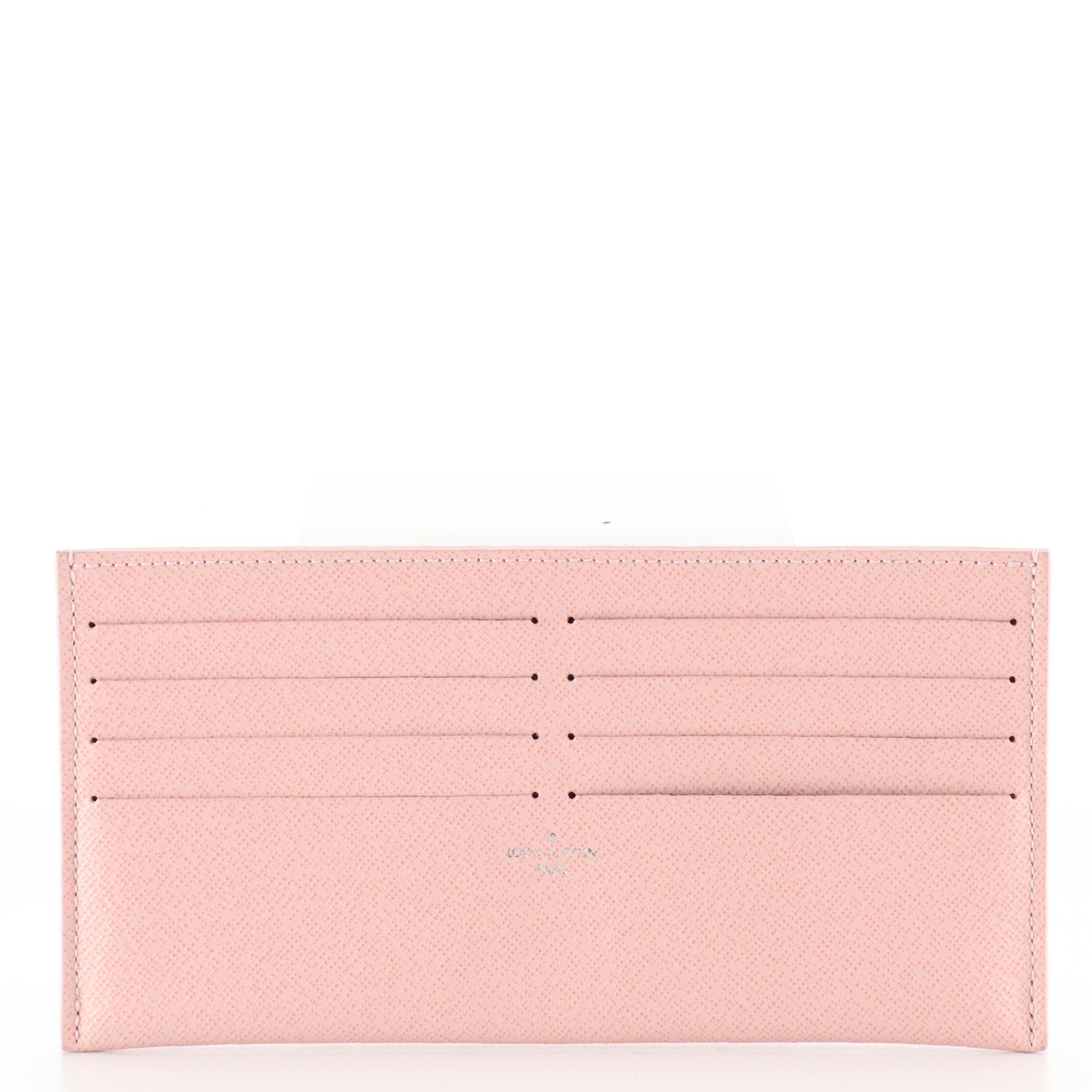 Louis Vuitton Félicie Pochette Card Holder Insert in Light Pink Leather