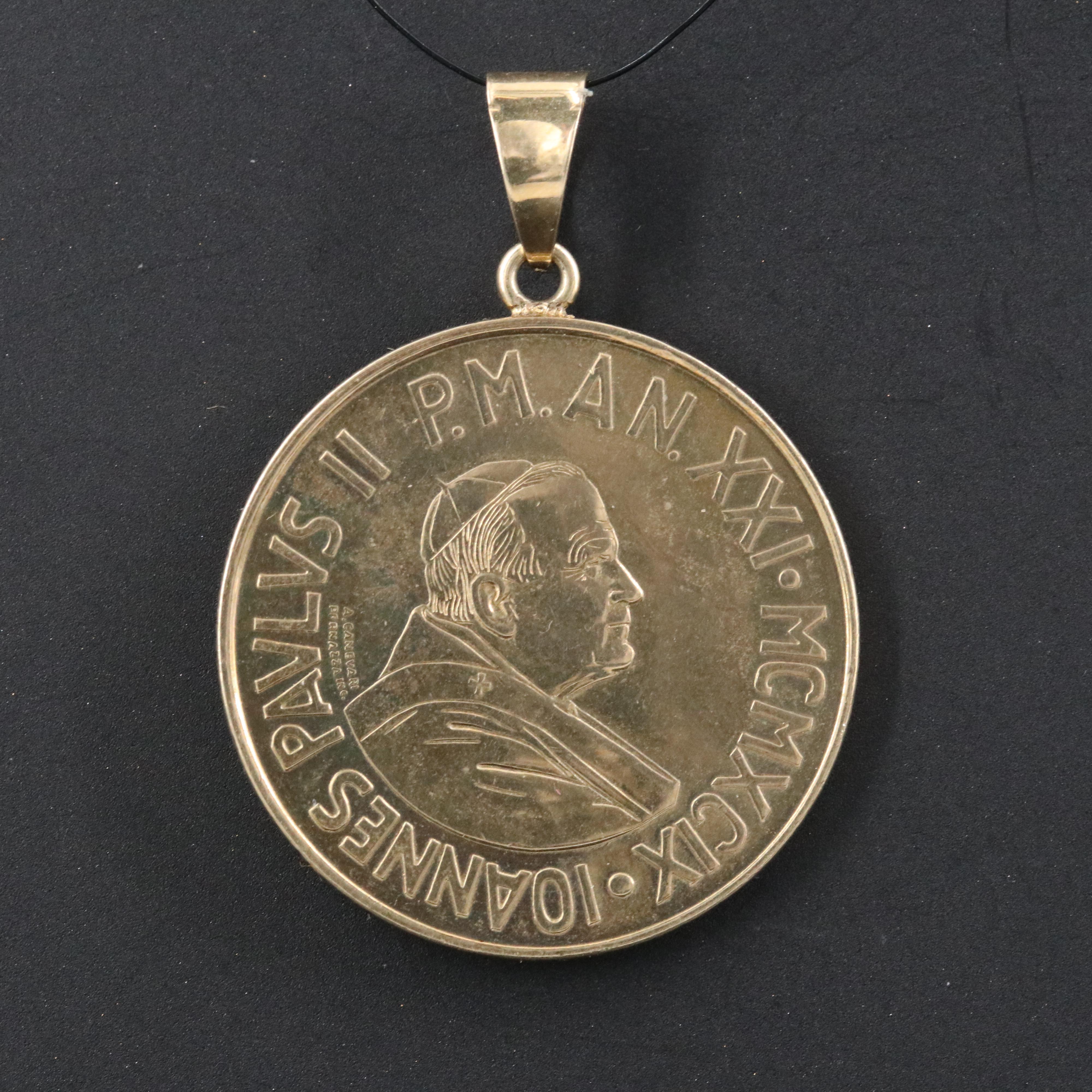 1999 Vatican 200-Lire Coin of Pope John Paul II Pendant