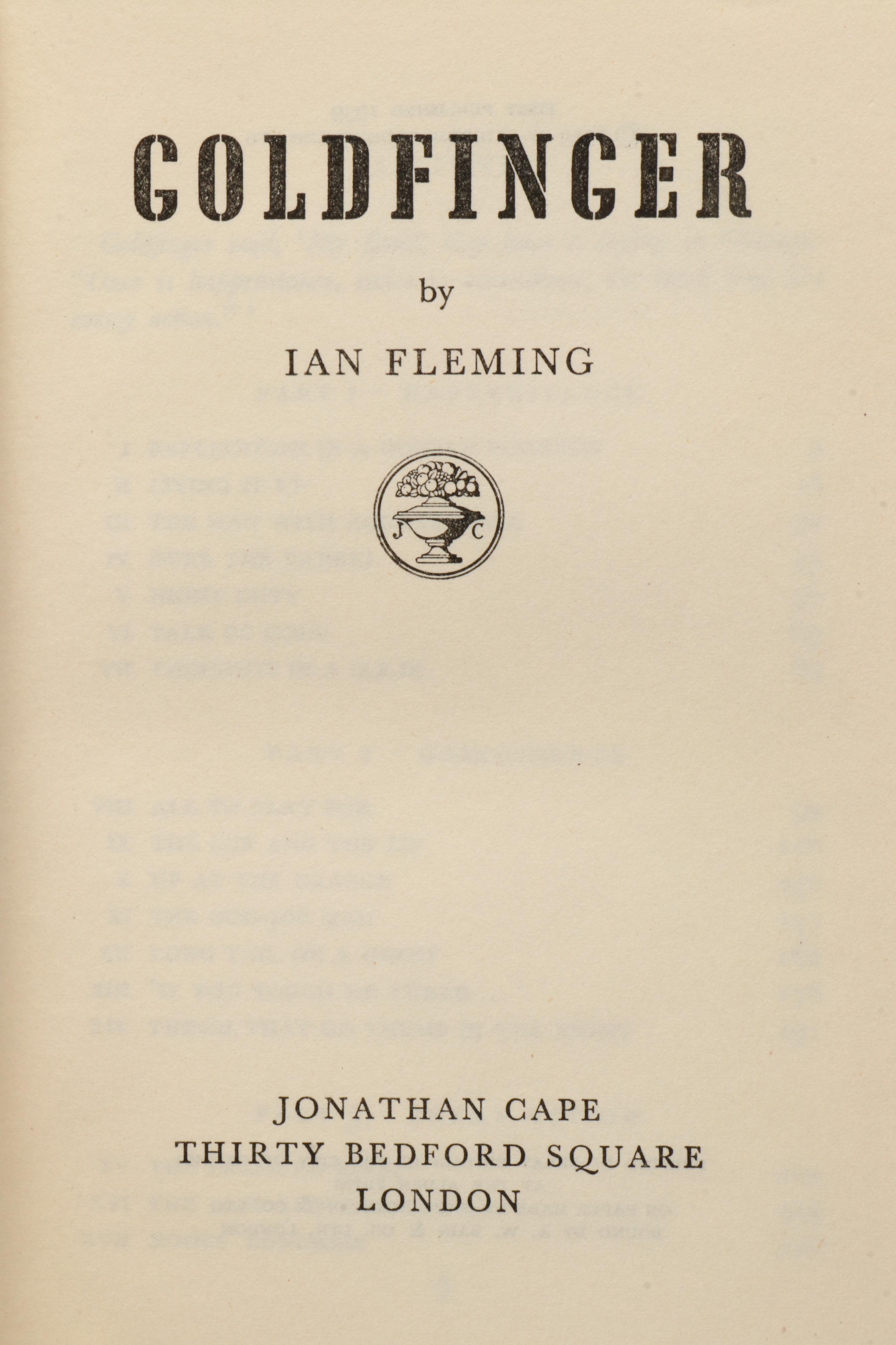 First UK Edition "Goldfinger" by Ian Fleming, 1959