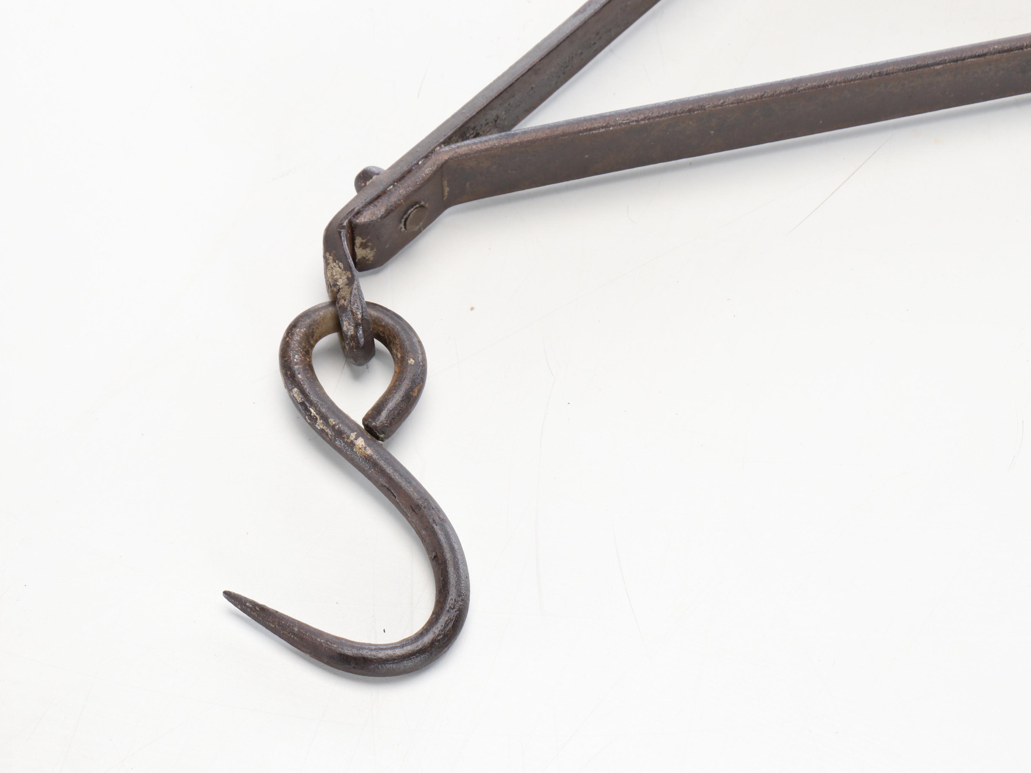 Primitive Style Coopered Wooden Buckets with Agricultural Iron Hanging Rack