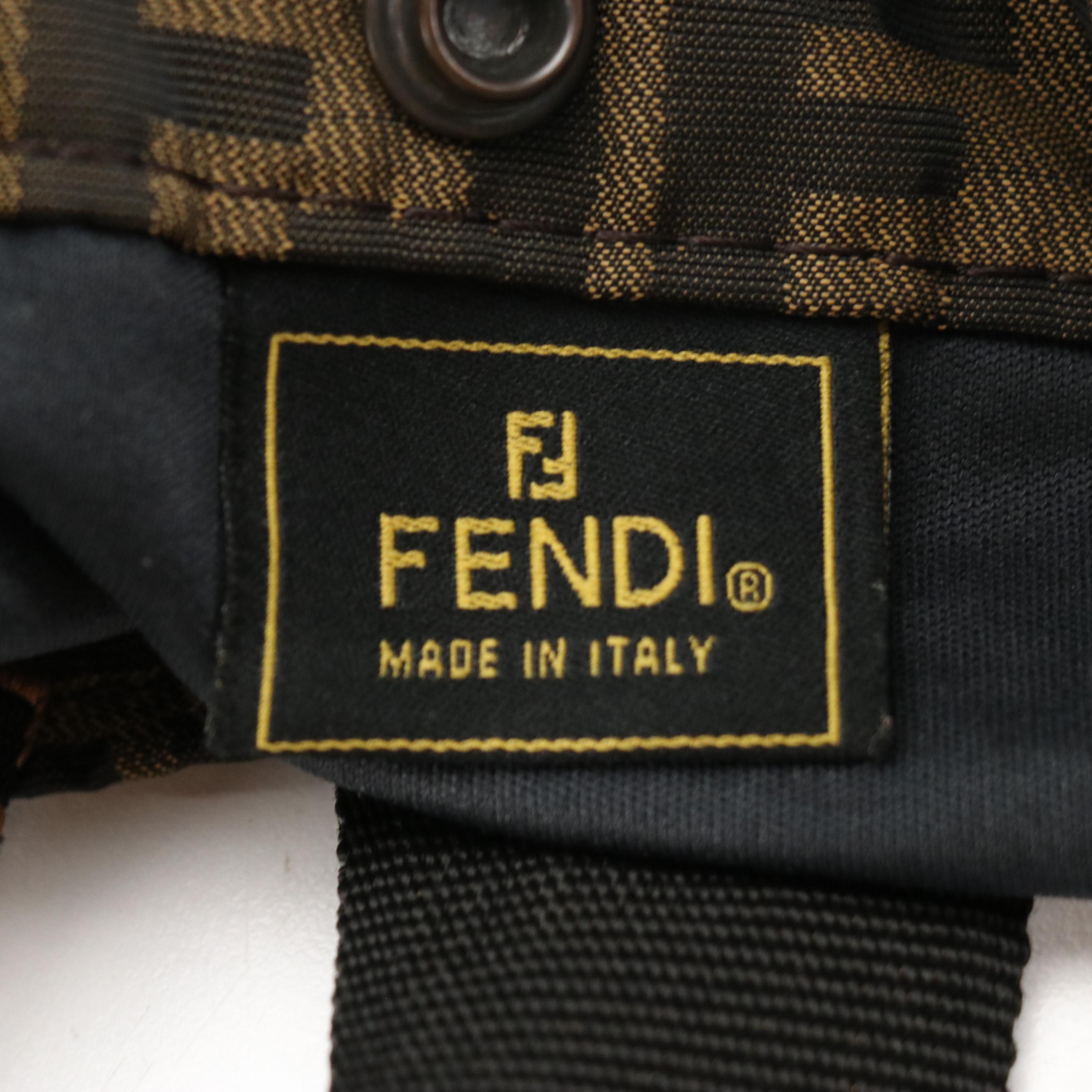 Fendi Rolling Trolley Folding Tote in Zucca Jacquard Canvas