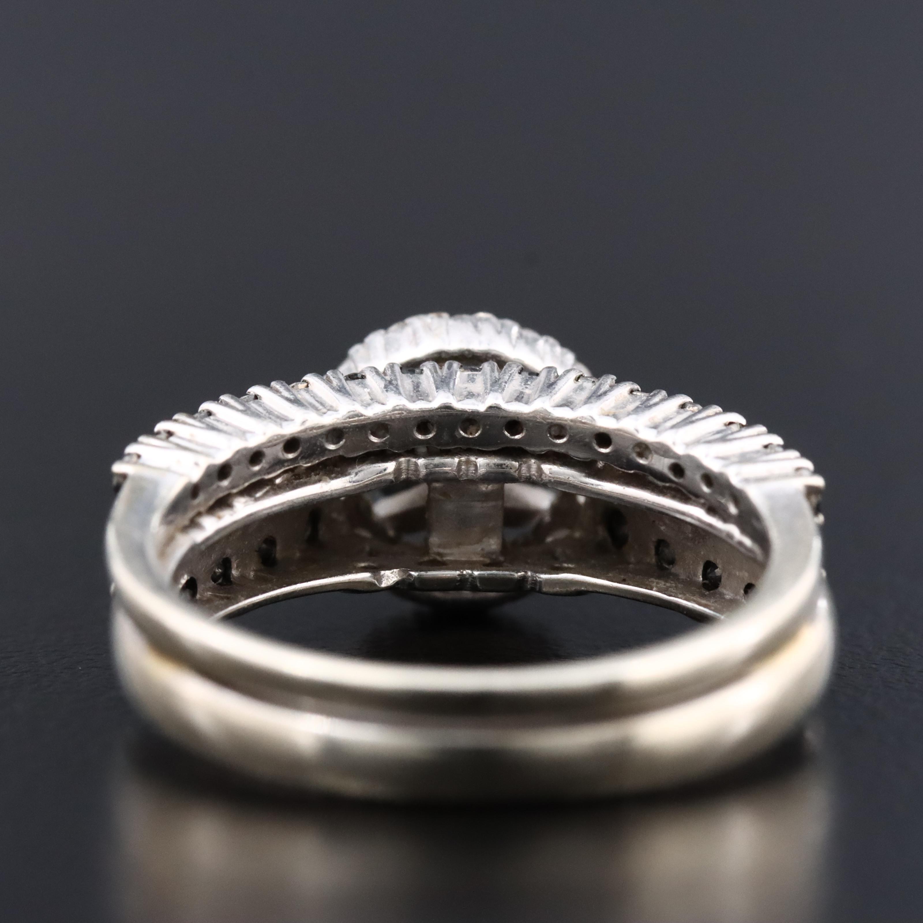 10K 2.00 CTW Black Diamond and Diamond Soldered Ring Set