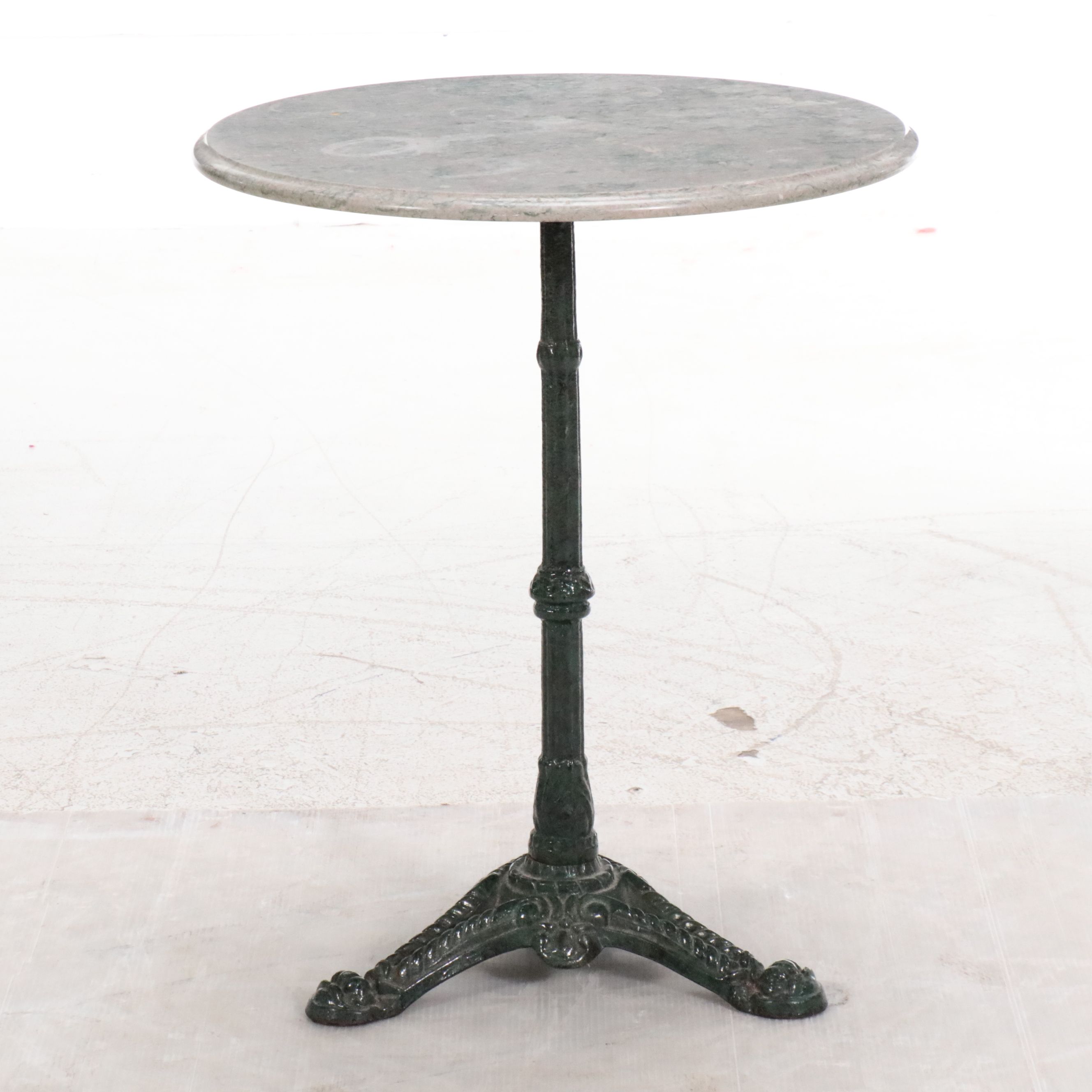 Pier 1 Enameled Cast Iron Side Table with Marble Top