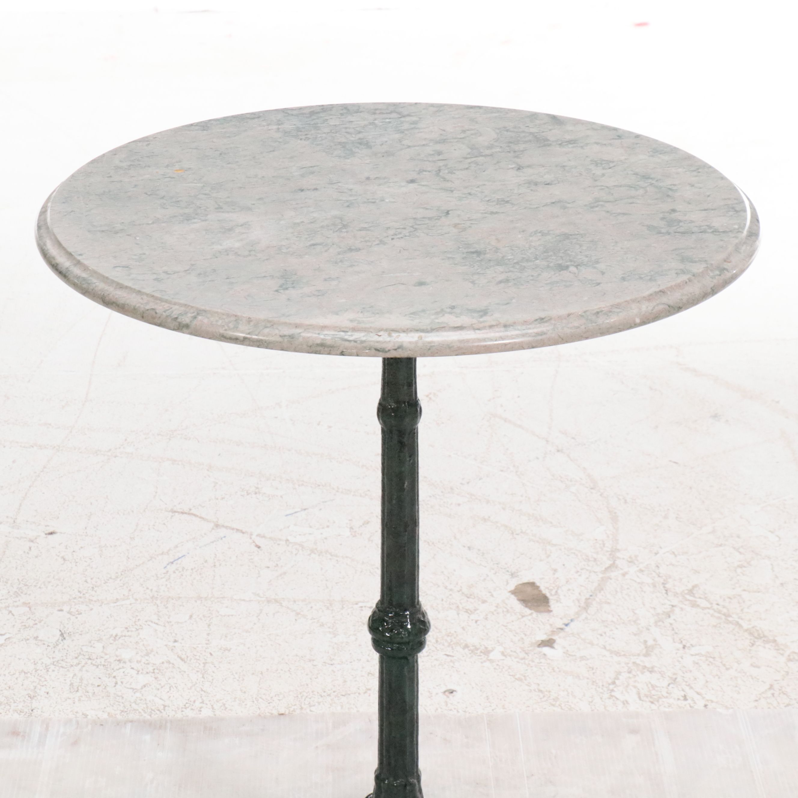 Pier 1 Enameled Cast Iron Side Table with Marble Top