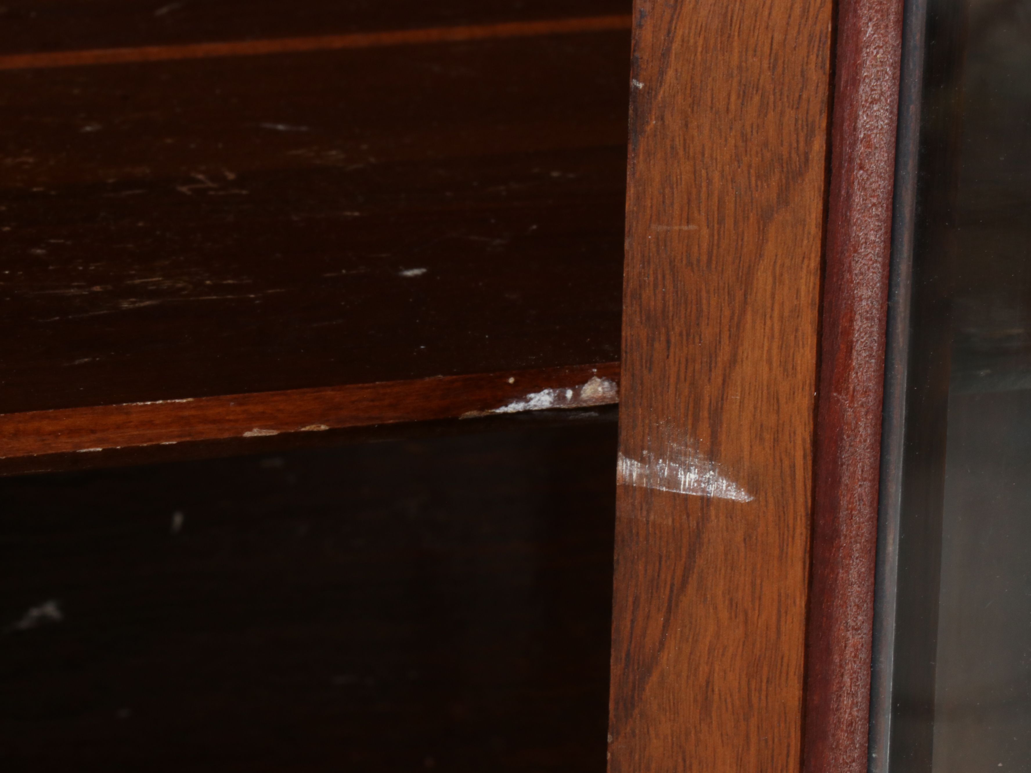 Sheraton Style Walnut China Cabinet, Early 20th Century