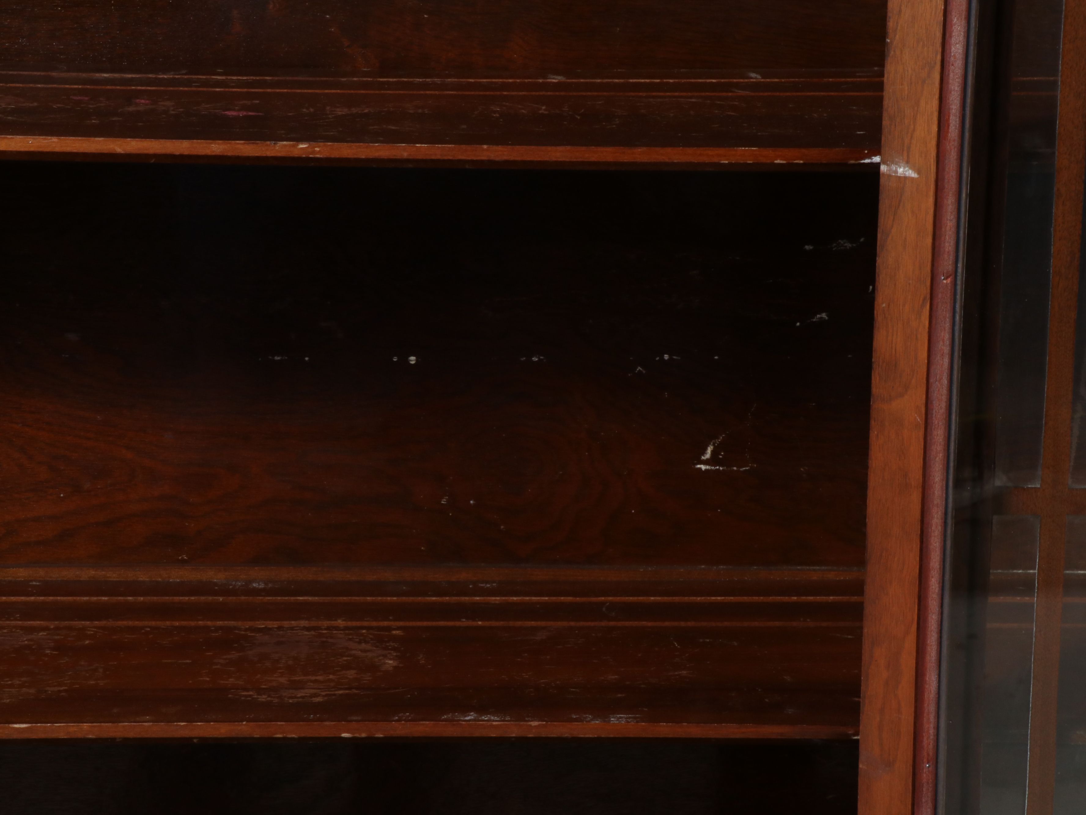 Sheraton Style Walnut China Cabinet, Early 20th Century