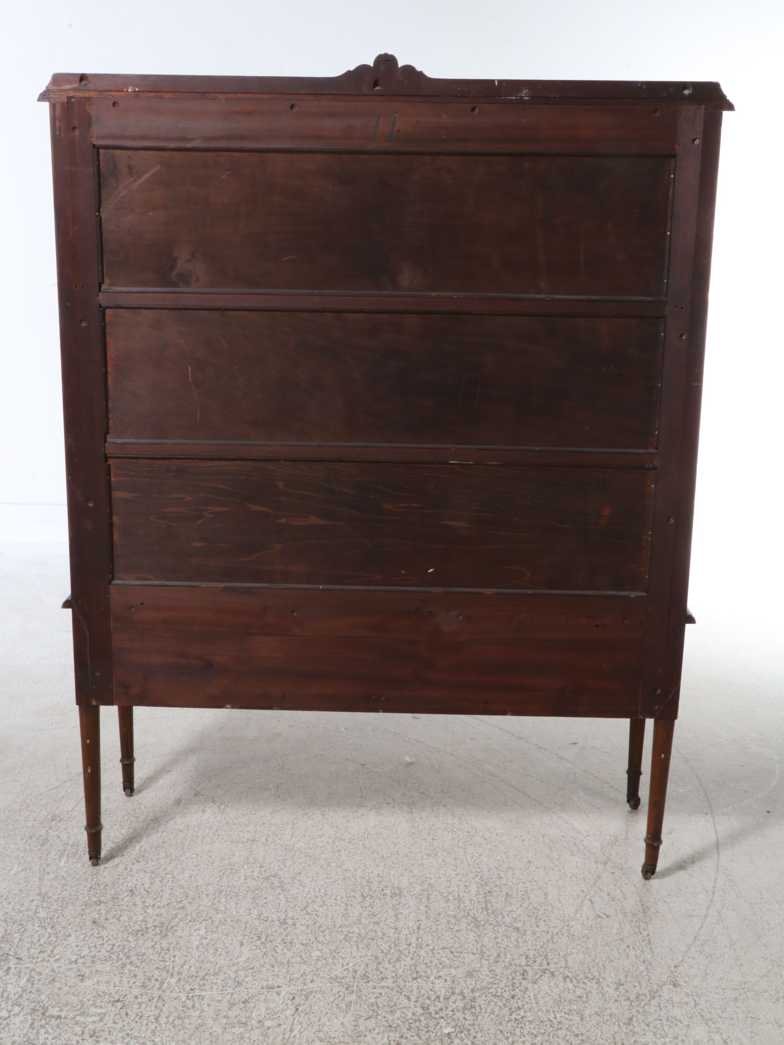 Sheraton Style Walnut China Cabinet, Early 20th Century