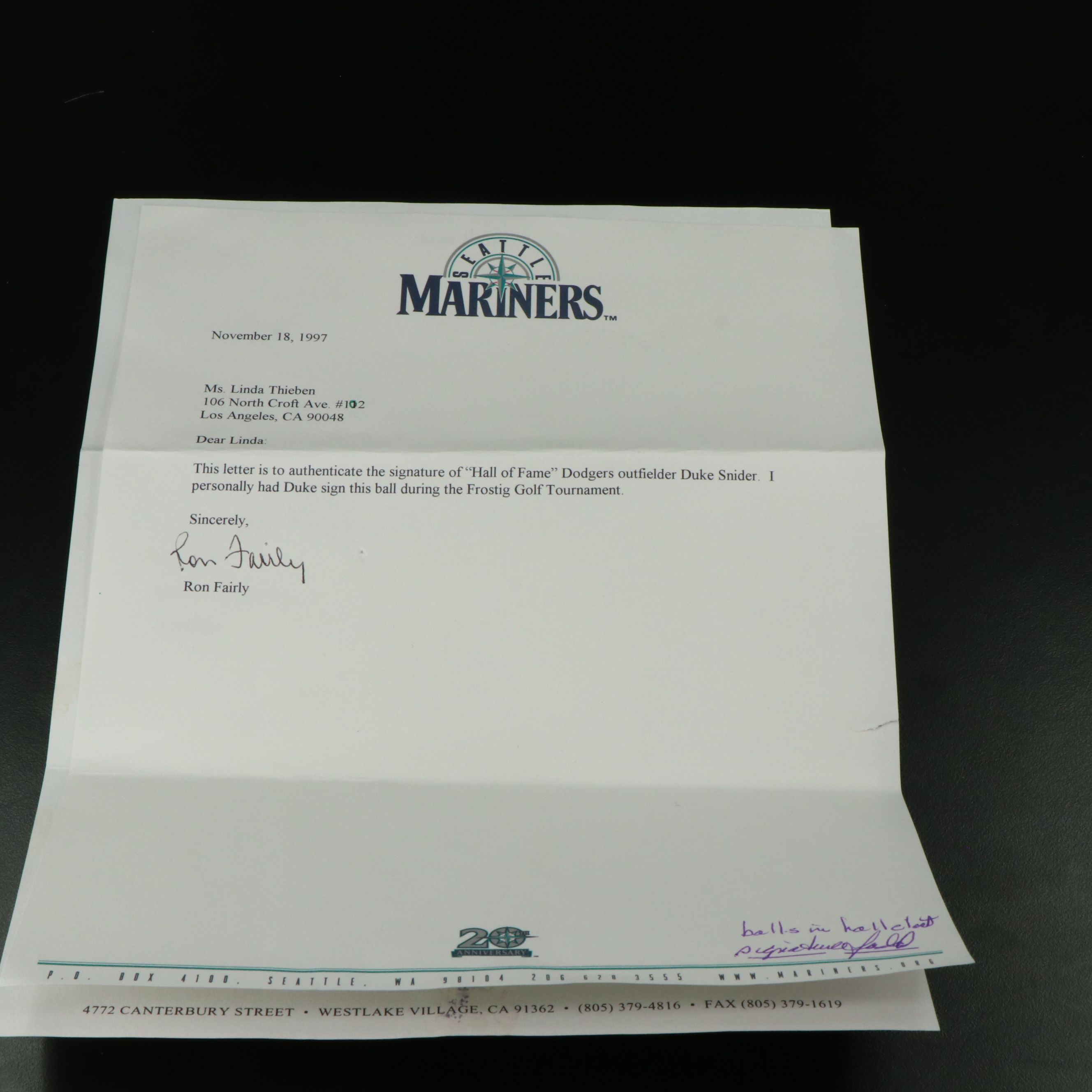 Duke Snider Signed Rawlings Official National League Baseball