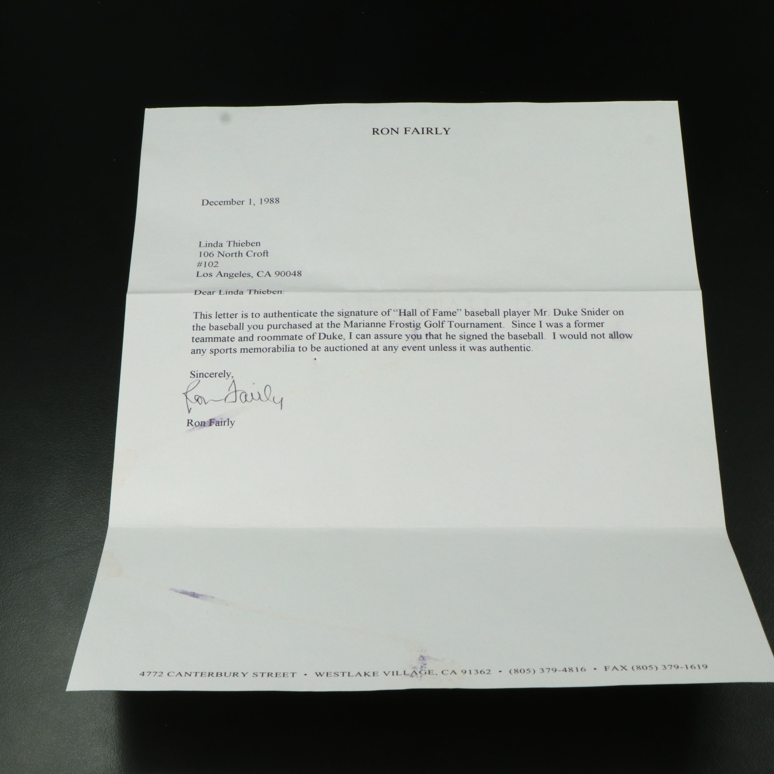 Duke Snider Signed Rawlings Official National League Baseball