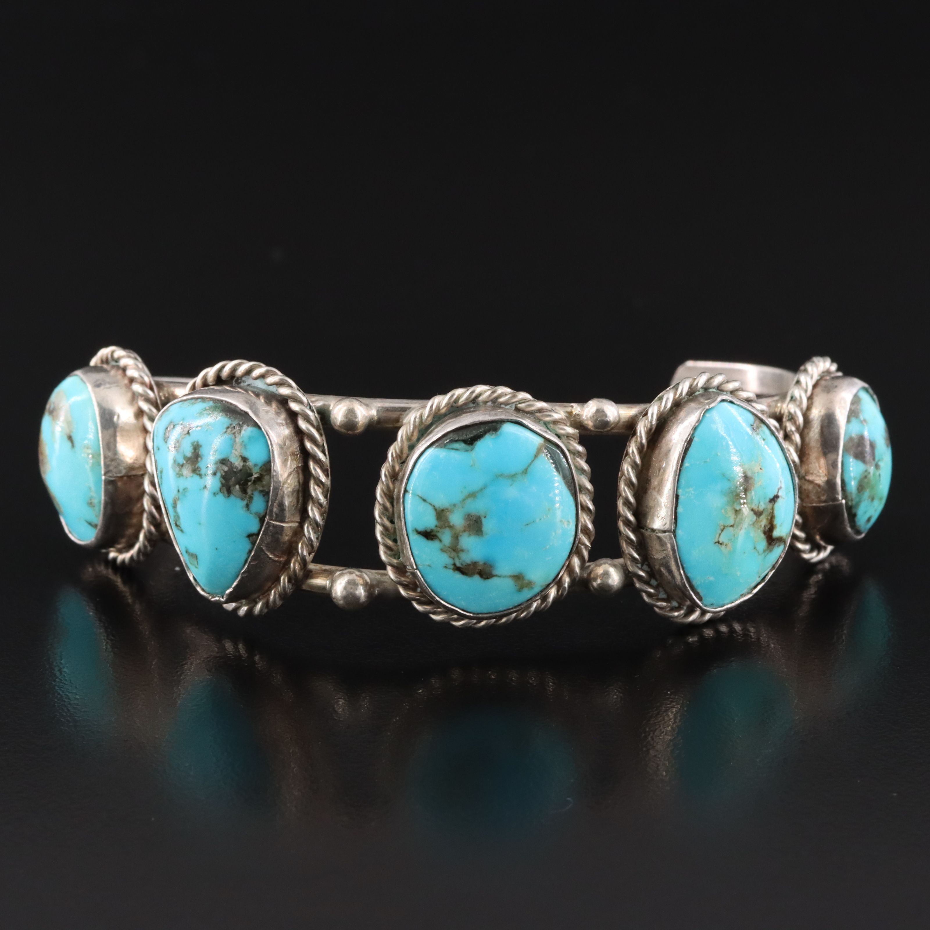 Southwestern Sterling Turquoise Cuff Bracelet
