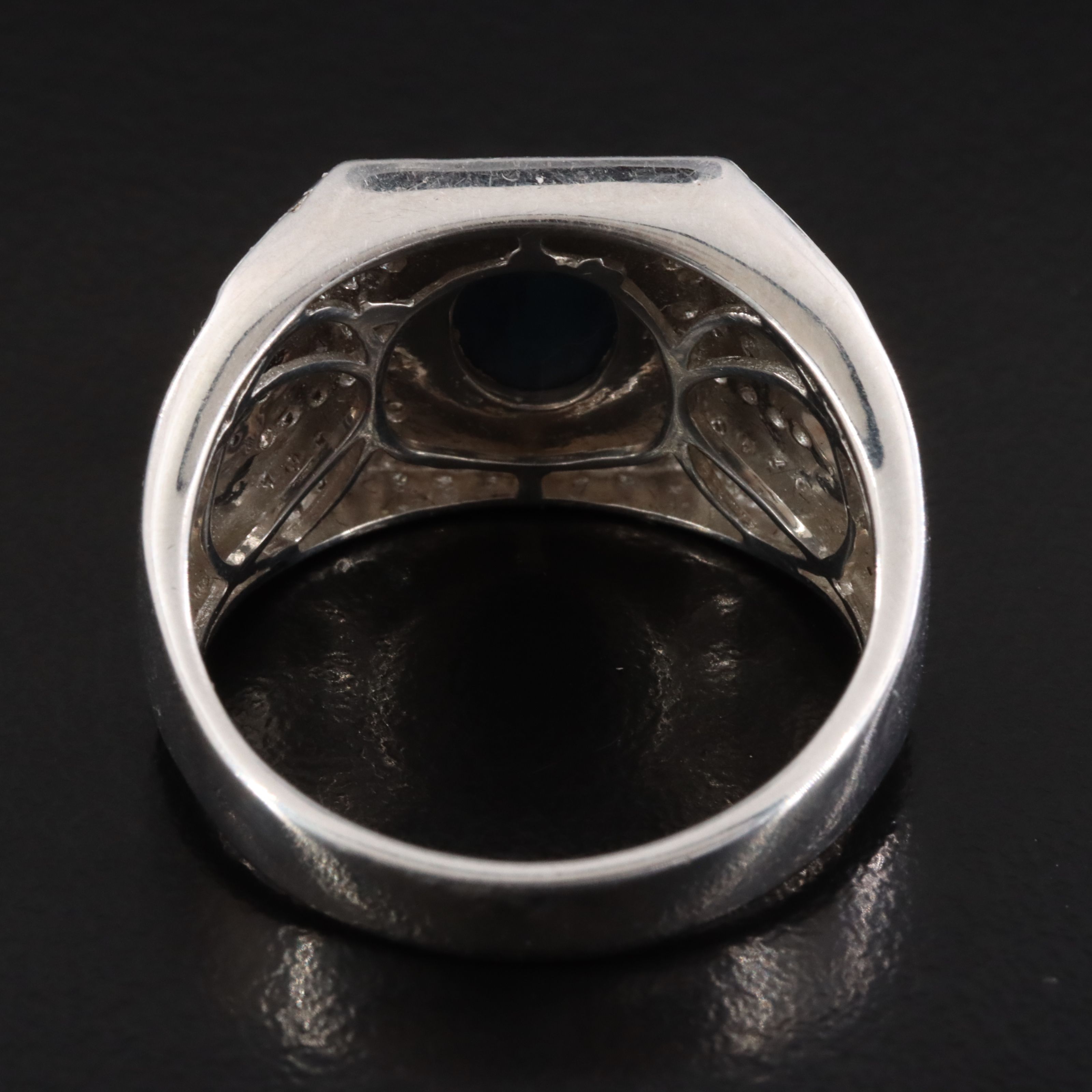 Sterling Star Sapphire and White Sapphire Ring