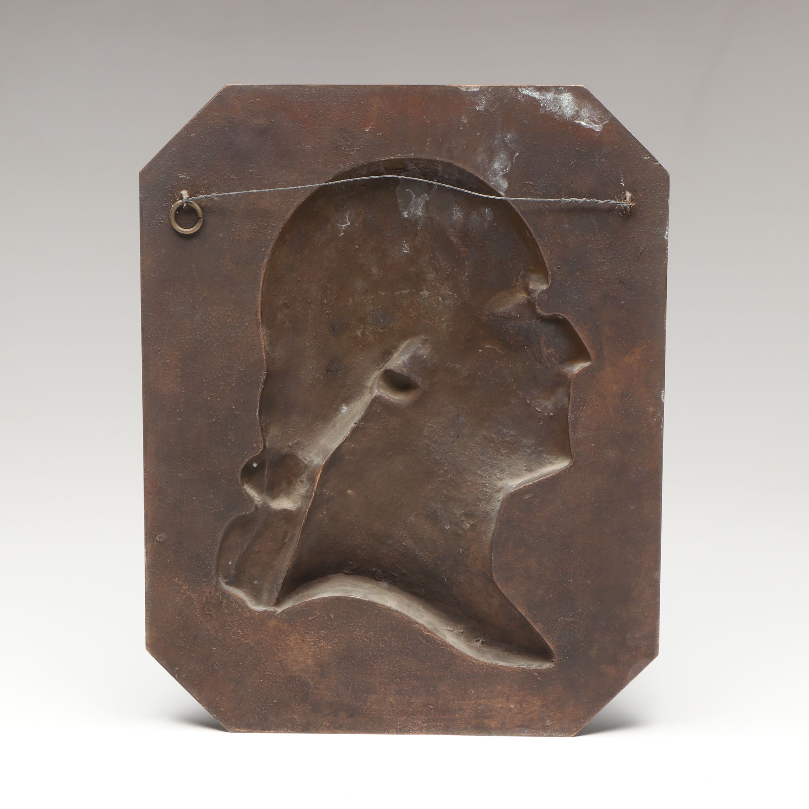 Brass Relief George Washington Profile Plaque
