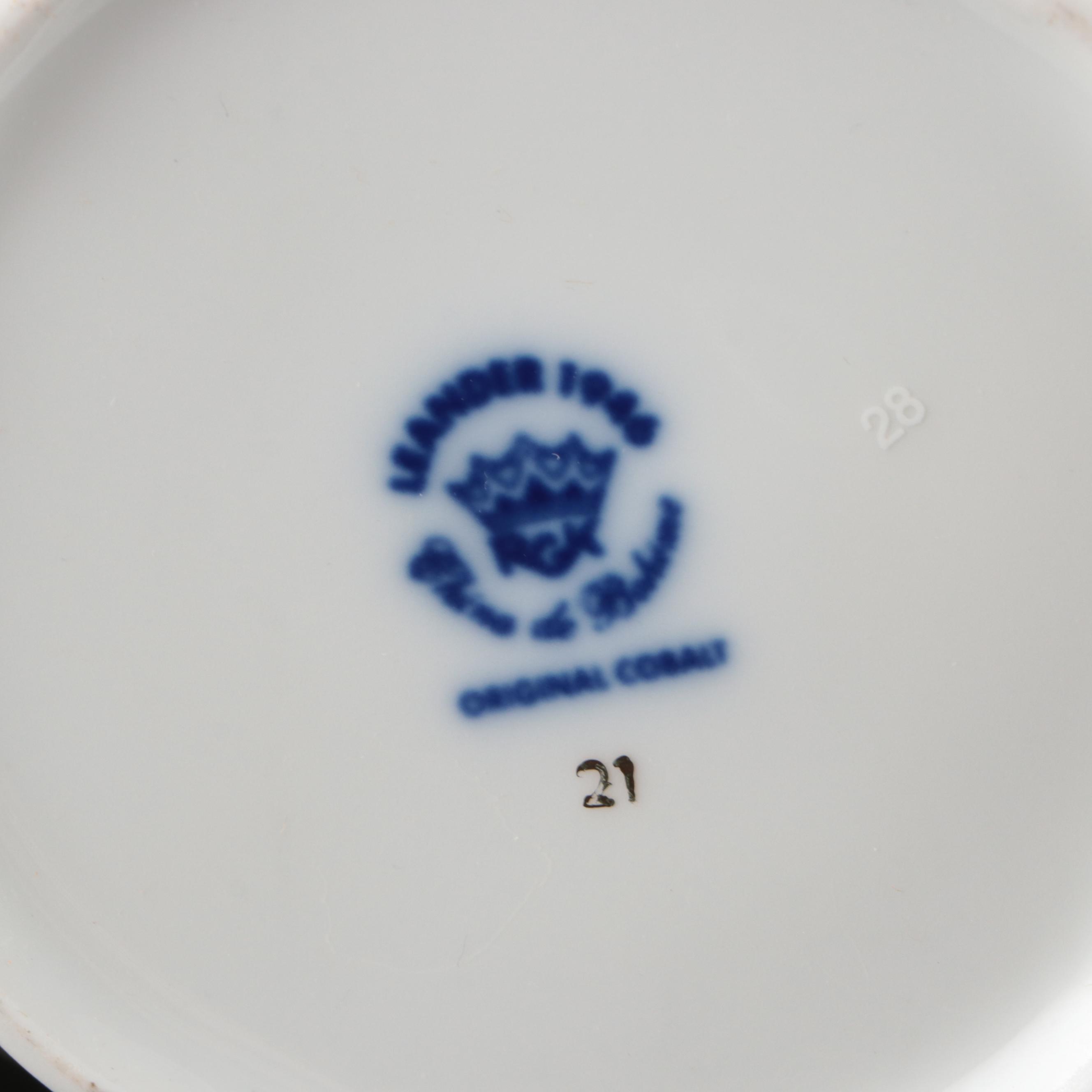 Czech Leander 1946 Gilt Porcelain Teapot and Vase