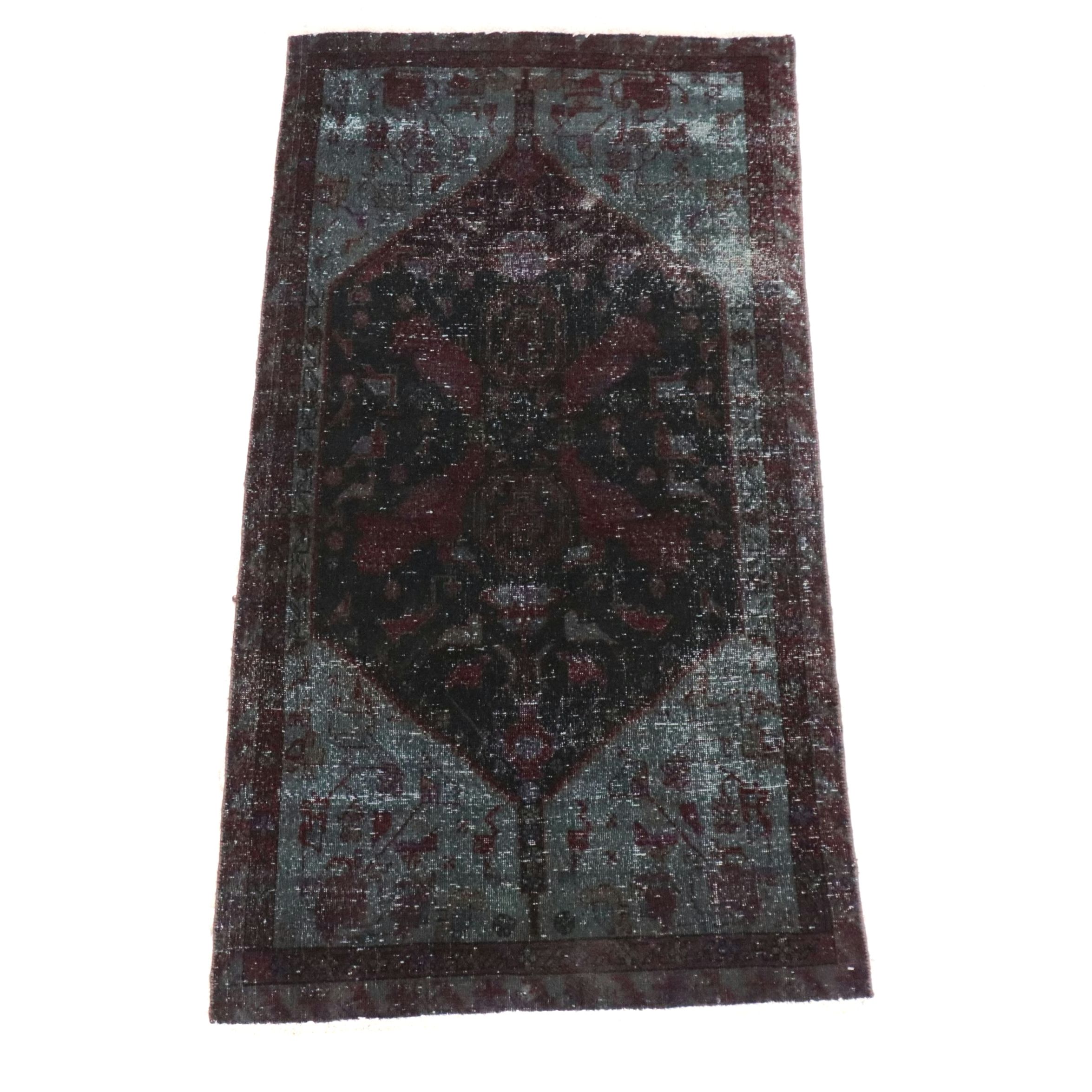 3'2 x 6'2 Hand-Knotted Persian Overdyed Area Rug