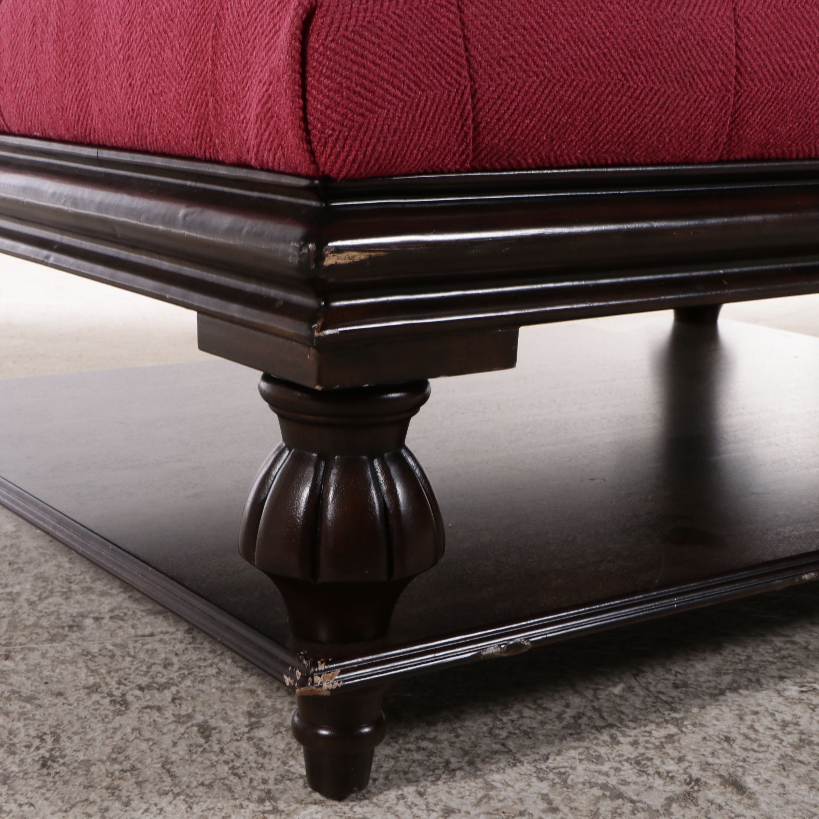 Upholstered Button-Tufted Ottoman